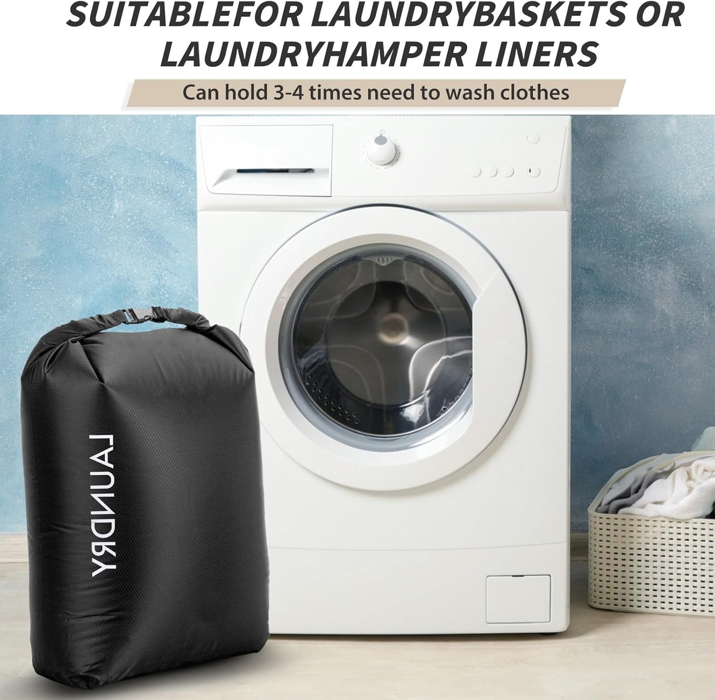 Travel Laundry Bag, Vacuum Compression Dirty Clothes Travel Bag Waterproof Wet Dry Bags Large Capacity Space Saver Bags Reusable Camp Clothes Organizer for Sports College Dorm Laundromat (1 Pcs )Black