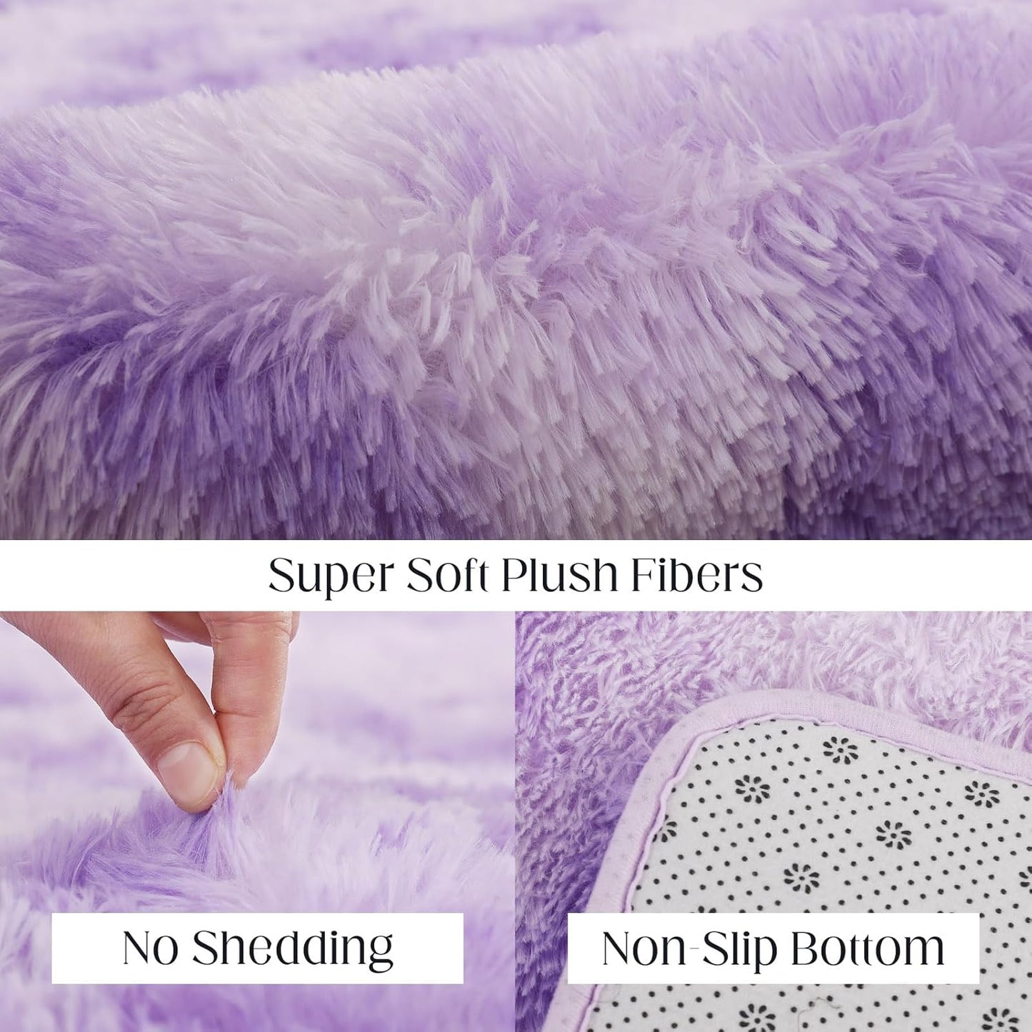 Luxury Area Rug, 6x9 Rugs for Living Room, Ultra Soft Rugs for Bedroom, Non-Slip Indoor Carpet for Nursery, Kids Room, Playroom, Home Decor, Tie-Dyed Purple