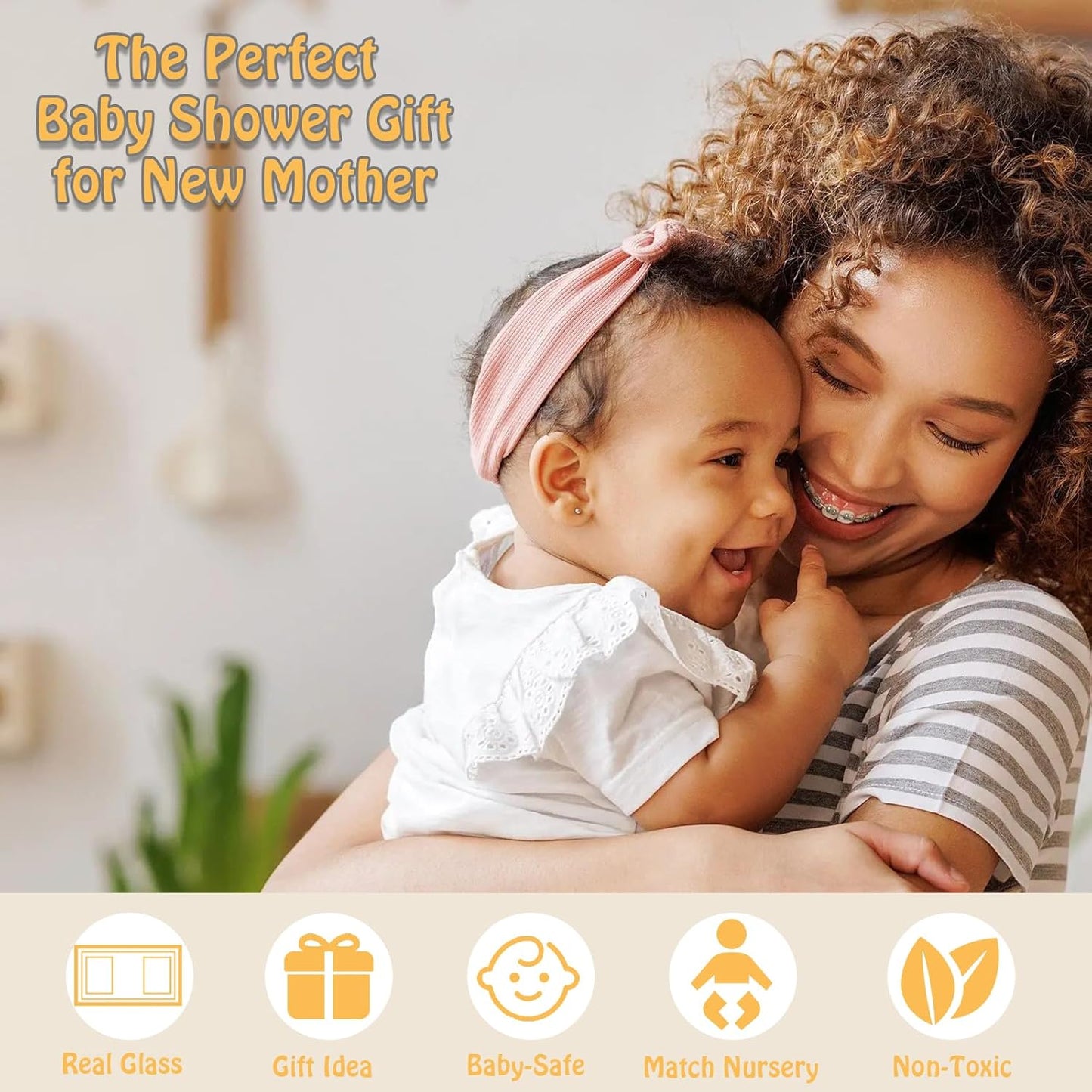 Baby Hand and Footprint Kit Keepsake Nursery Decor Picture Frame for New Mom Baby Boys Girls Shower Gifts Personalized Inkless & Clay Handprint Newborn Essentials Must Haves (White)