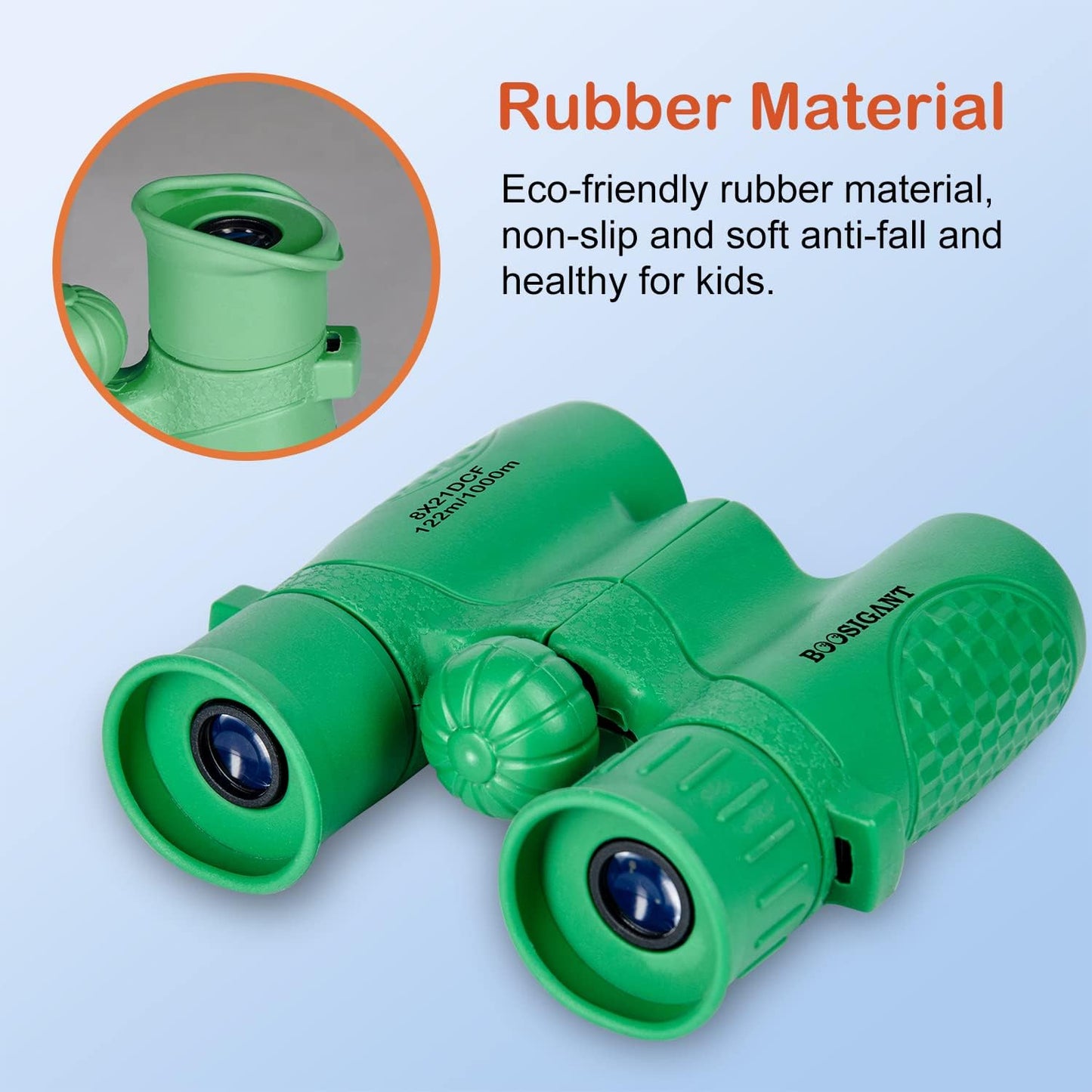 Binoculars for Kids 8x21, Gift for 3-12 Years Boys & Girls, Compact Kids Binoculars High-Resolution Shockproof Mini Binoculars for Bird Watching, Hiking, Camping, Travel Green 301