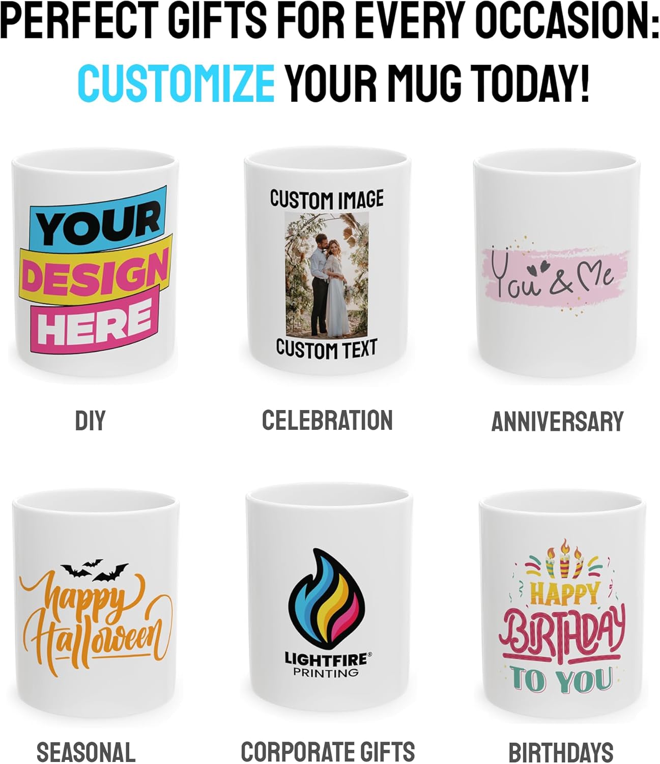 Personalized Coffee Mug – Custom Photo, Text, or Logo Ceramic Mug Tea Cup | Taza Personalizada with Picture or Message | Customized Gift Idea for Men & Women, Mom, Dad, Friends - White/Yellow | 15oz