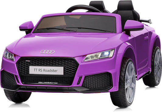 Licensed Audi Electric Kids Car, 12V Kids Ride-on Toy Car for Toddlers w/Remote - Purple