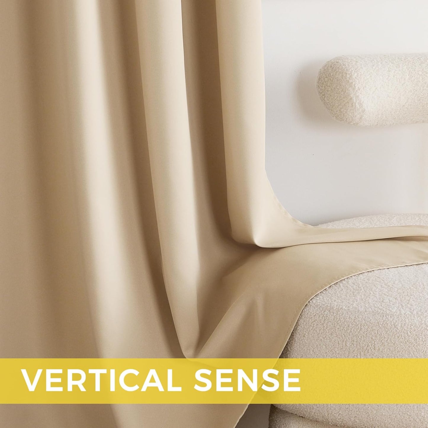 NICETOWN Biscotti Beige Blackout Thermal Grommet Curtains 2 Panels Set, W52 Soundproof Light Blocking Shades for Living Room, Bedroom, Window, Girls Room - Breathable, W52 x L84