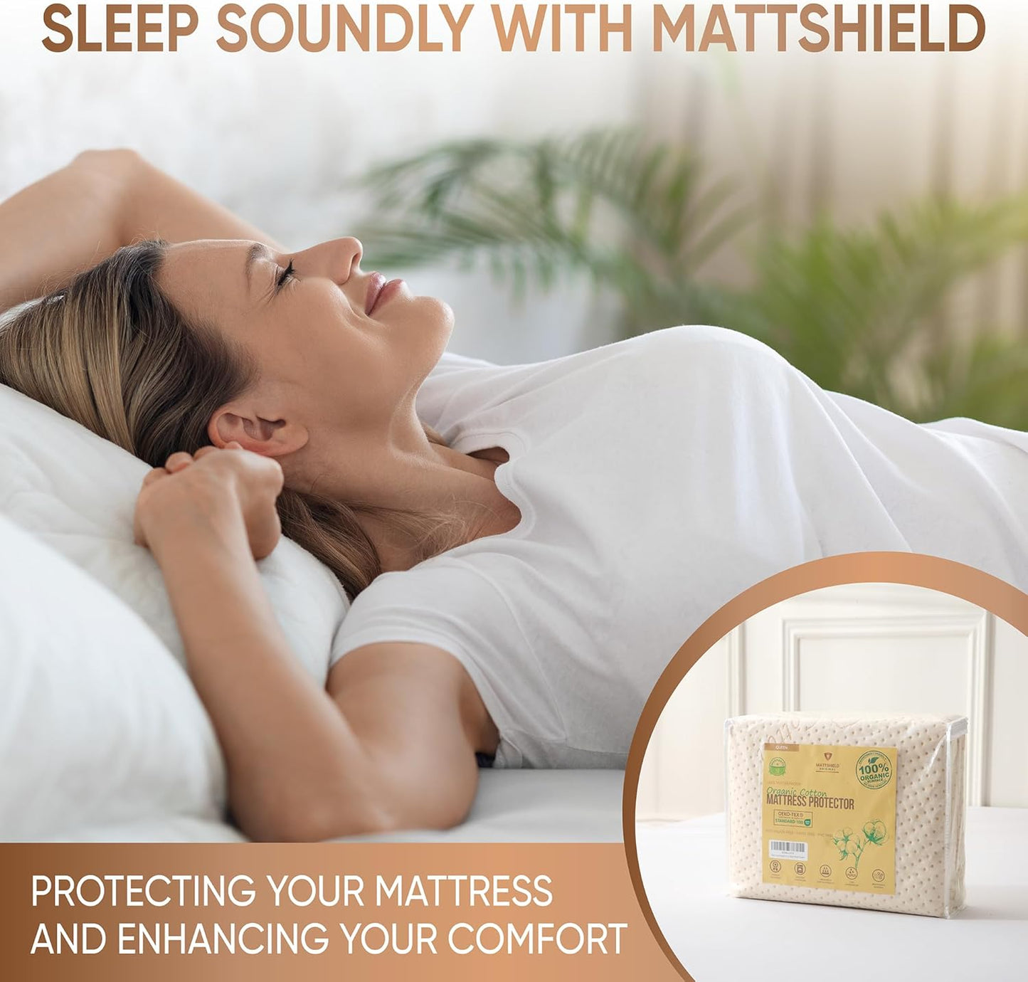 Luxury Waterproof Organic Mattress Protector Full - Organic Cotton Breathable Mattress Pad Cover - New 380 GSM Comfort - Deep Pocket - Jersey Cotton Skirt - Fitted Comfort