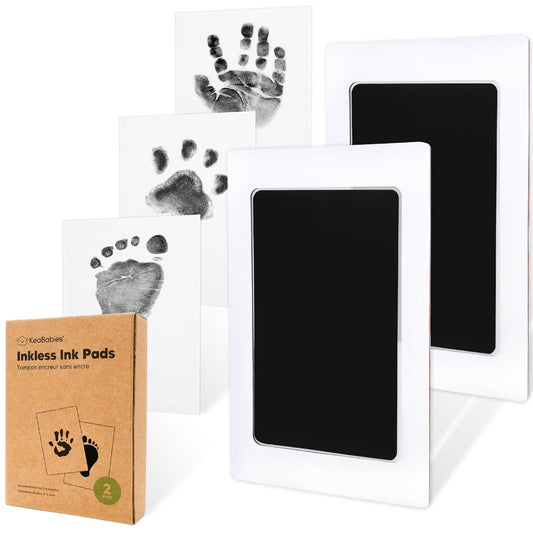 2-Pack Inkless Baby Hand and Footprint Kit - Mess Free Ink Pad for Newborn Keepsake, Dog Nose & Paw Print Kit, Clean Touch Ink Pad for Baby Hand & Footprints, Ideal New Mom Gifts (Jet Black)