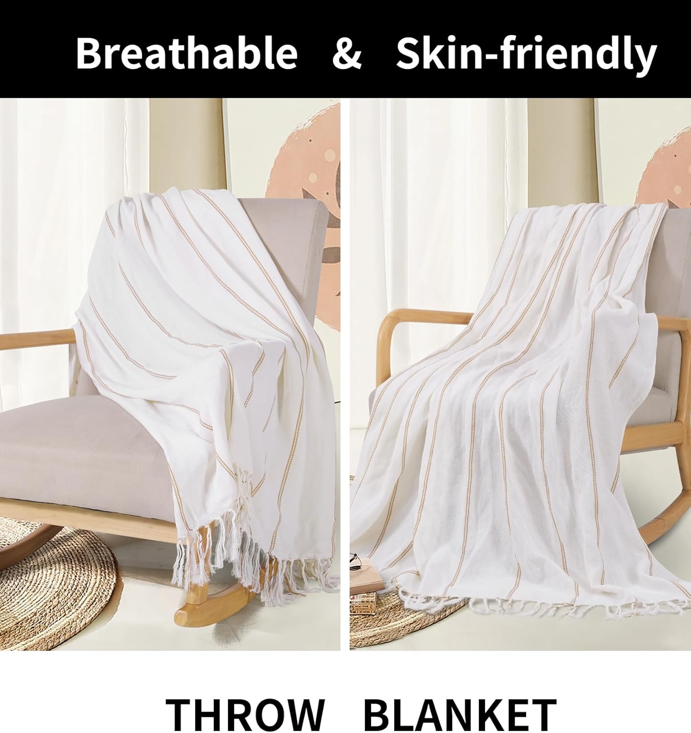 Large Soft Throw Blanket for Airplane Car Travel Europe Mexico Trip Summer Vacation Flight Stuff Plane Accessories Road Trip Necessities Rv Essential Camping Gear Hammock Patio Outdoor Must Haves