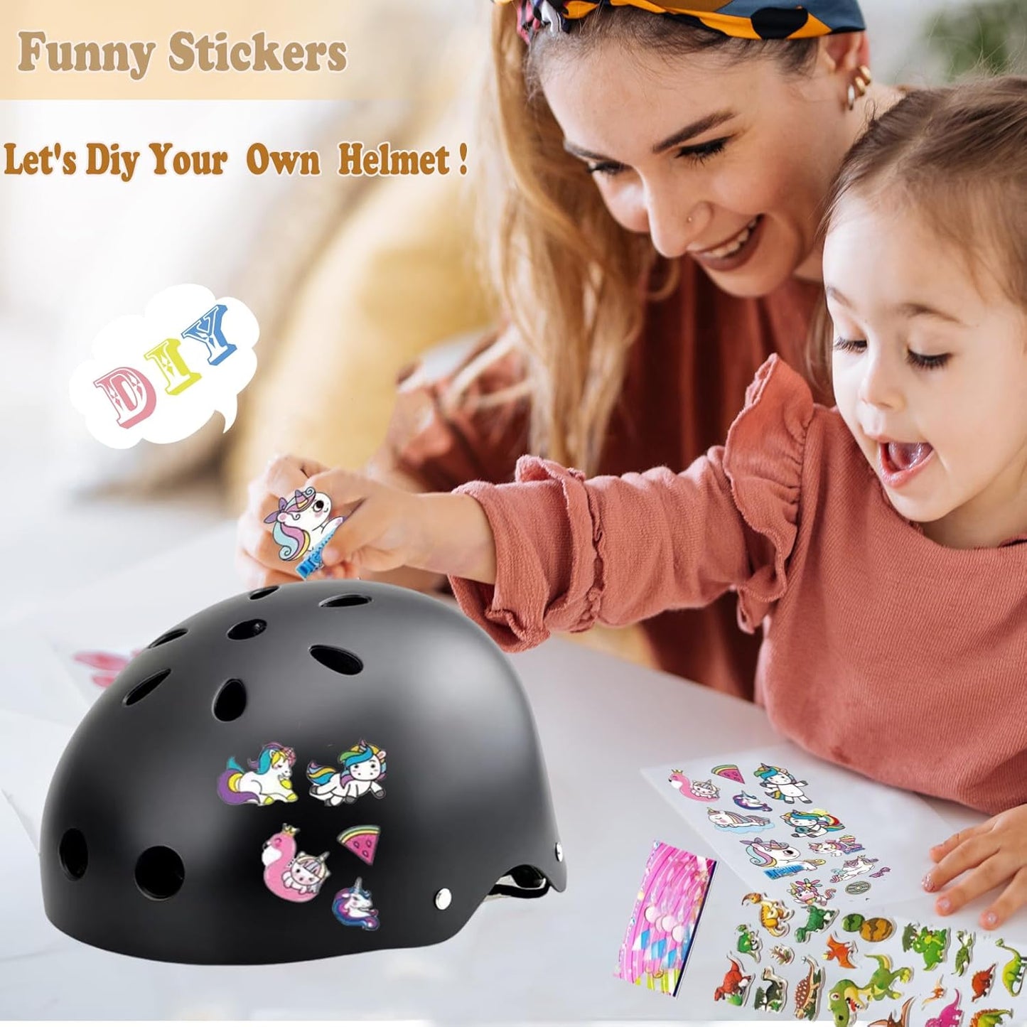 Kids Helmet,Toddler Skateboard Helmets for Ages 2-3-5-8-14 Years Boys Girls with Knee and Elbow Pads Wrist Guards fit Roller Skates,Skateboarding,Skating Scooter Adjustable Kids Helmet