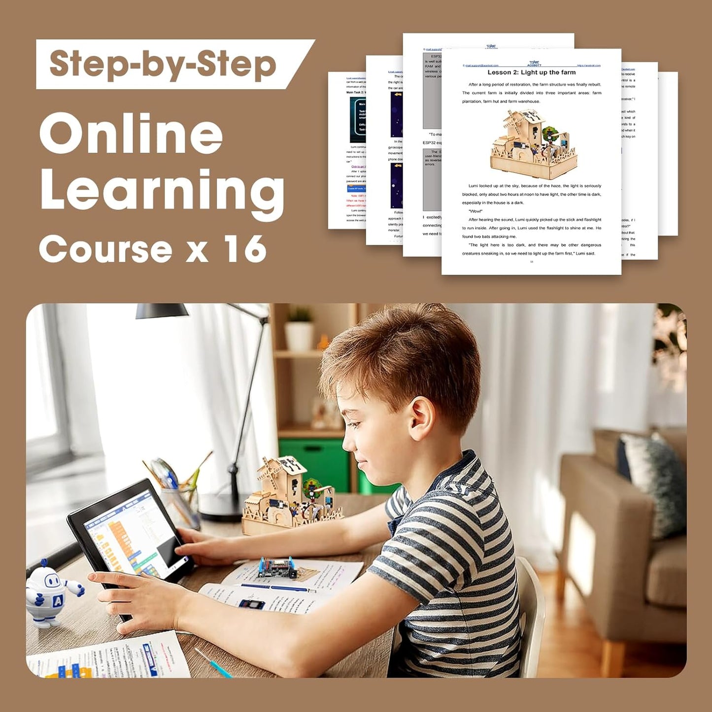 STEM Kit for Kids Age 12+, ACEBOTT ESP32 Smart Farm STEM Kit Compatible with Arduino & Scratch, Build IoT Greenhouse, Automatic Watering & Pet Feeder, DIY Coding Project Gift for Teens & Adults