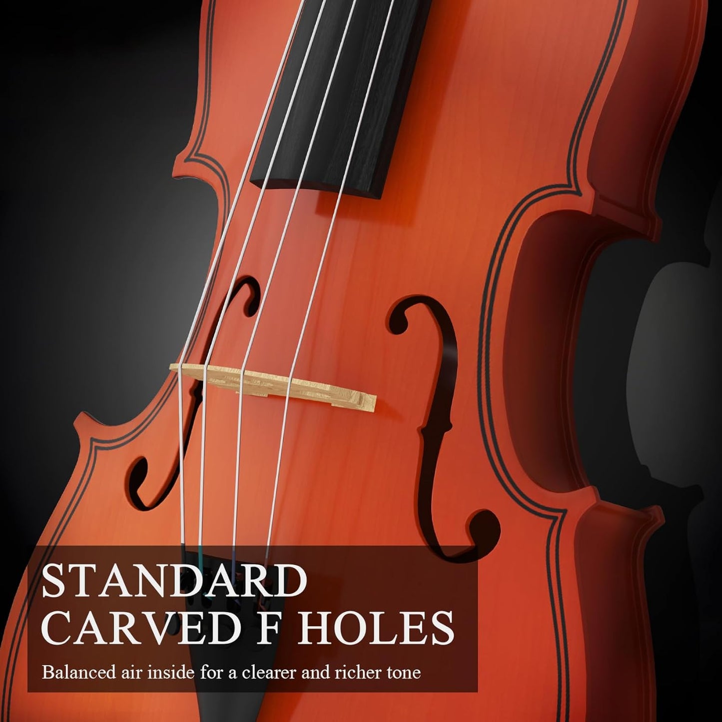 16 inch Acoustic Viola Kit for Adults,Students,Beginners,Complete Viola Instrument Set with Portable Case, Bow, Rosin (Natural)