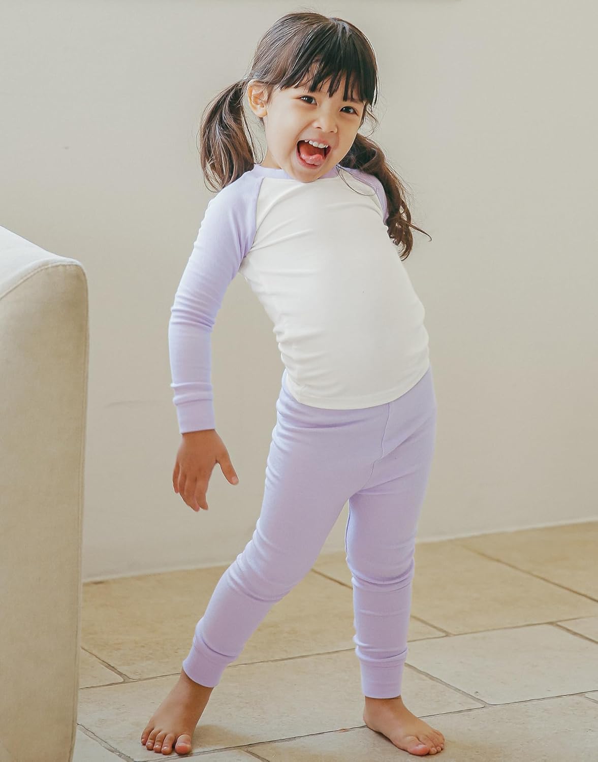 VAENAIT 6M-12Y Toddler Toddler Kids Toddler Girls Boys Soft Comfy Modal Tencel Solid Raglan Sleepwear Pajamas Pjs 2pcs Set