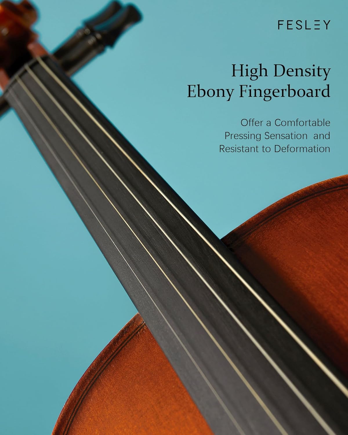 Fesley Violin Fiddle Full Set: 4/4 Matt Violin Kit for Beginners, Acoustic Violin with Hard Case, Solidwood Hand Made Starter Kit with Bow, Rosin, Shoulder Rest, Tuner, Extra Strings