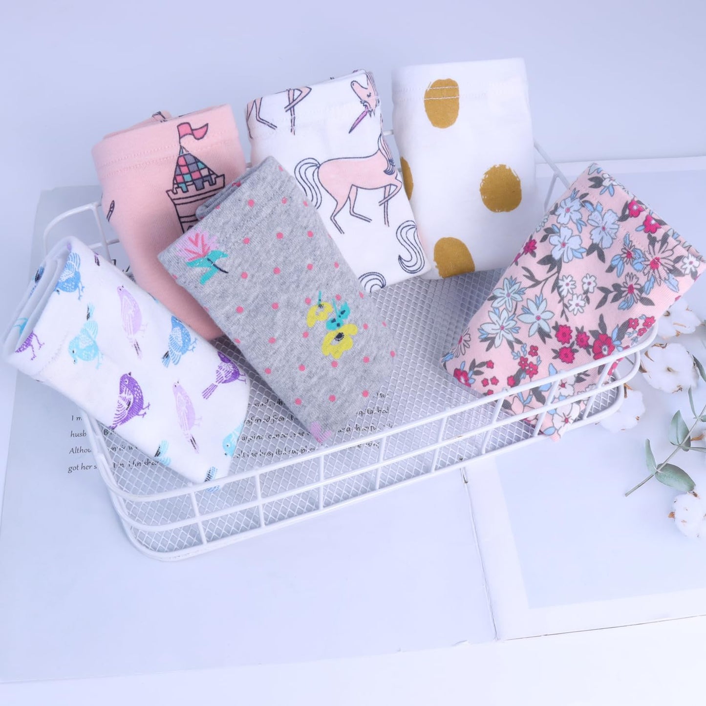 Finihen Girls Cotton Underwear Toddler Girls Panties Kids Briefs Multipacks.