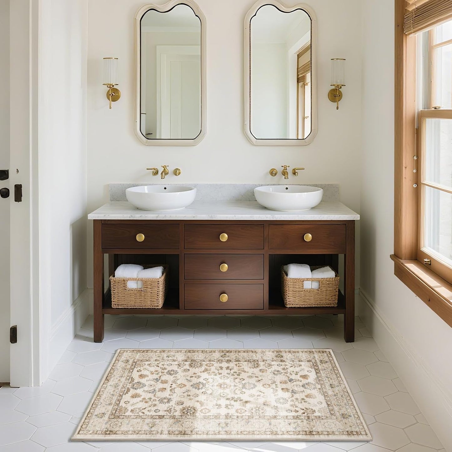 Machine Washable Small Rugs for Kitchen: Door Mat Indoor Entrance 2x3 Entryway Rug Stain Resistant Non-Slip Low Pile Soft Throw Carpet for Front Door Indoor Entrance Entry Bedroom Nursey