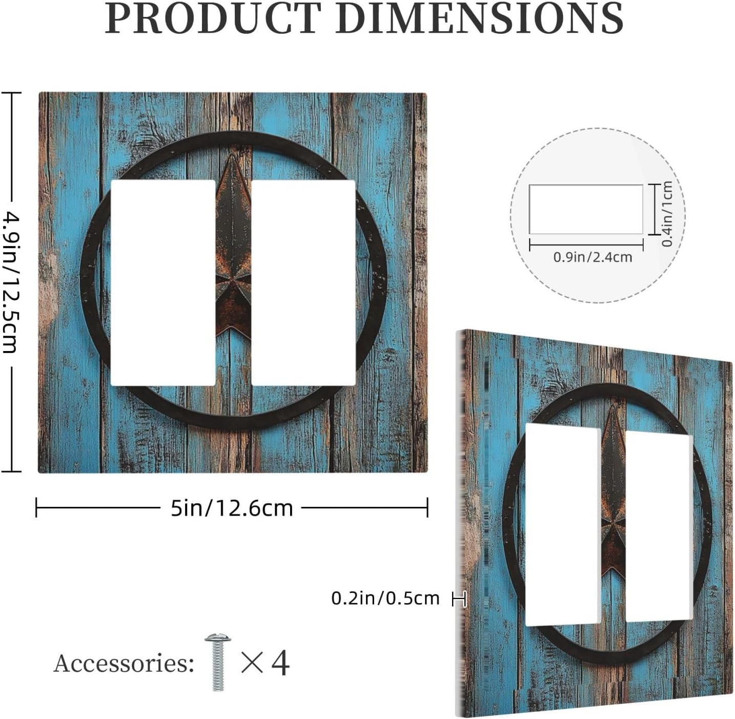 Decorative Outlet Covers Rustic Wood Country Barn Texas Star On Teal 2 Gang Double Gfci Rocker Electrical Wall Panels Light Switch Cover Plate For Farmhouse Cabin Decor