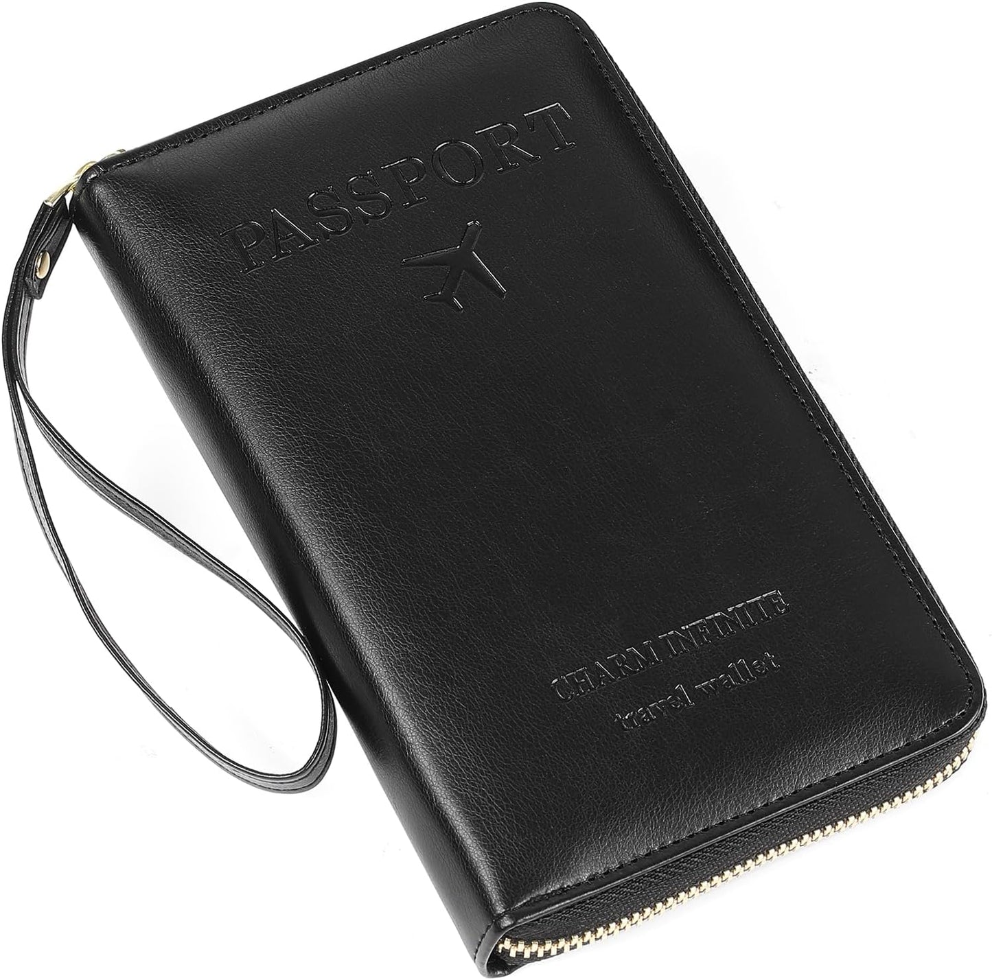 Leather RFID Blocking Passport Holder Travel Wallet, Passport Cover/Travel Wallet for Women/Men with