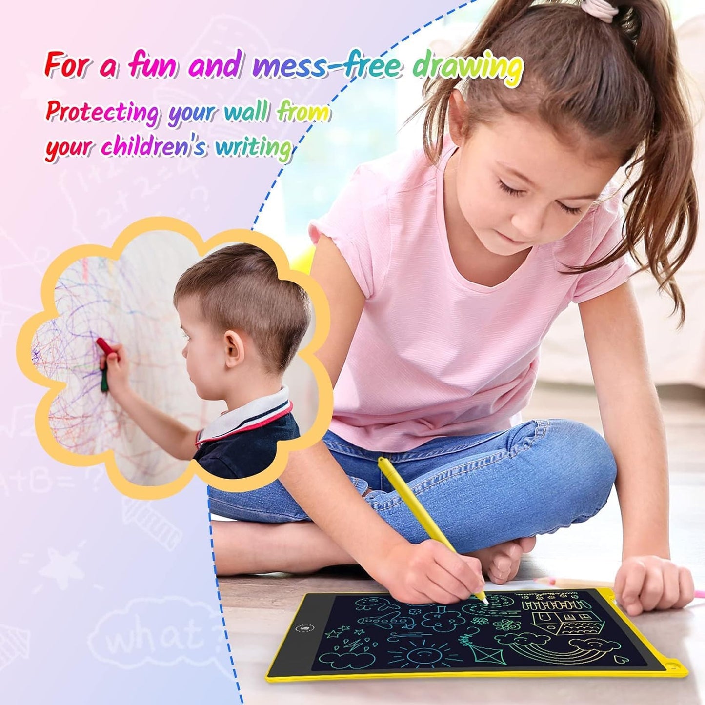 TECJOE 2 Pack LCD Writing Tablet, 10 Inch Colorful Doodle Board Drawing Tablet for Kids, Kids Travel Learning Toys Christmas Birthday Gifts for 3 4 5 6 Year Old Boys and Girls Toddlers