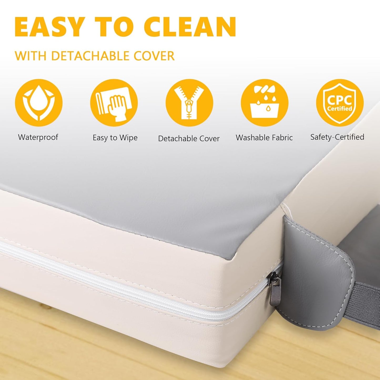 Booster Seat for Kitchen Chair with Adjustable Straps, Toddler Booster Seats for Dining Table Portable for Travel Camping Eating, Booster Cushion for Table for Baby Child Infant Kid Boy Girl