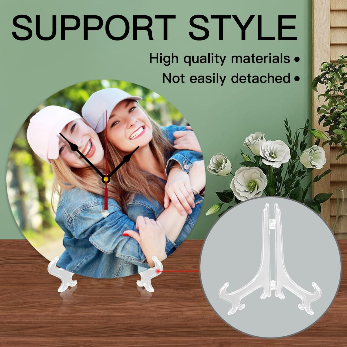 Generic Custom Clocks for Walls Personalized Picture Hanging Time Clocks Silent Non Ticking Round Decoration for Kitchen Family Friends Gifts, 10inch-25cm