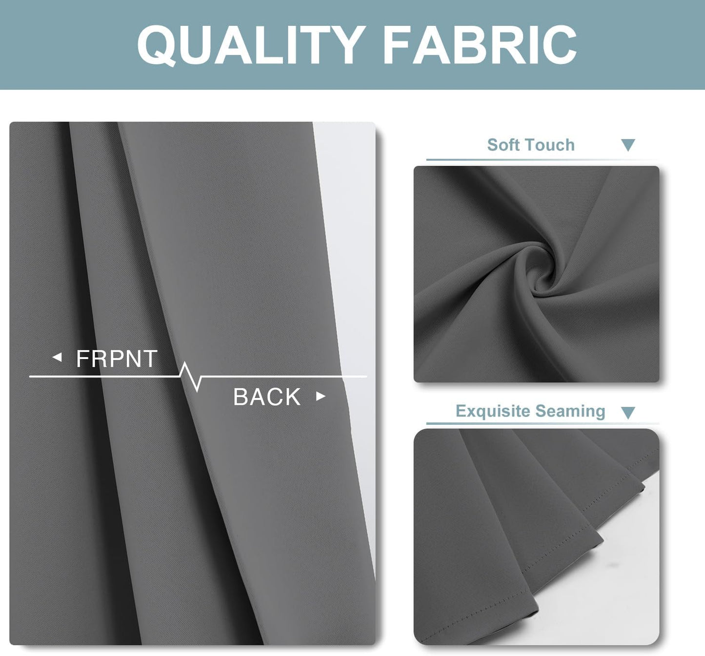 ChrisDowa Blackout Curtains 80 inches Long for Bedroom - 2 Panels Set Grommet Thermal Insulated Room Darkening Curtains for Living Room (Grey, 52 x 80 Inch)