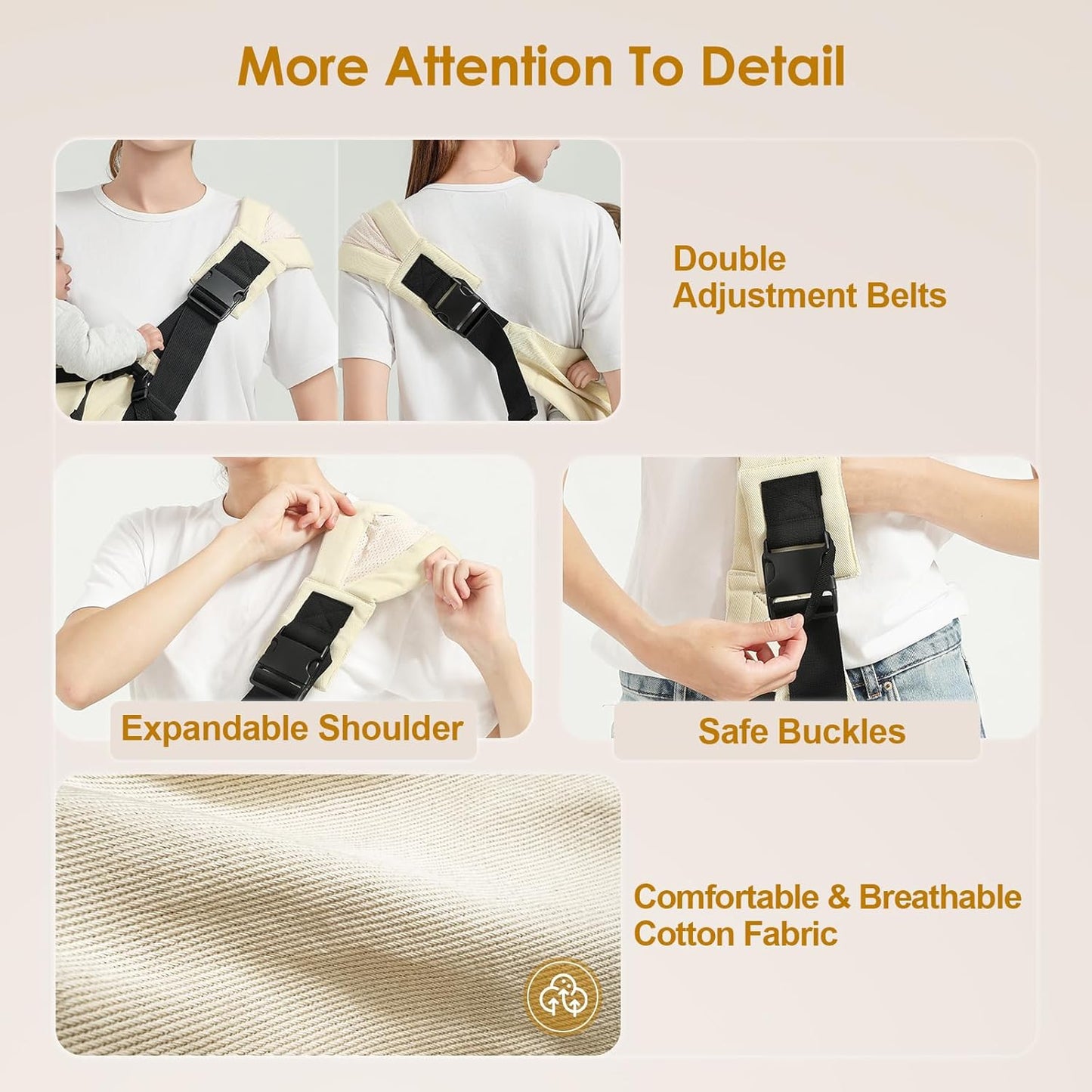 Toddler Sling Carrier, Easy to Wear Baby Carrier Sling 7-40 lbs, Adjustable Lightweight Baby Wrap Sling, Perfect Toddler Hip Carriers One Size Fits All, Black