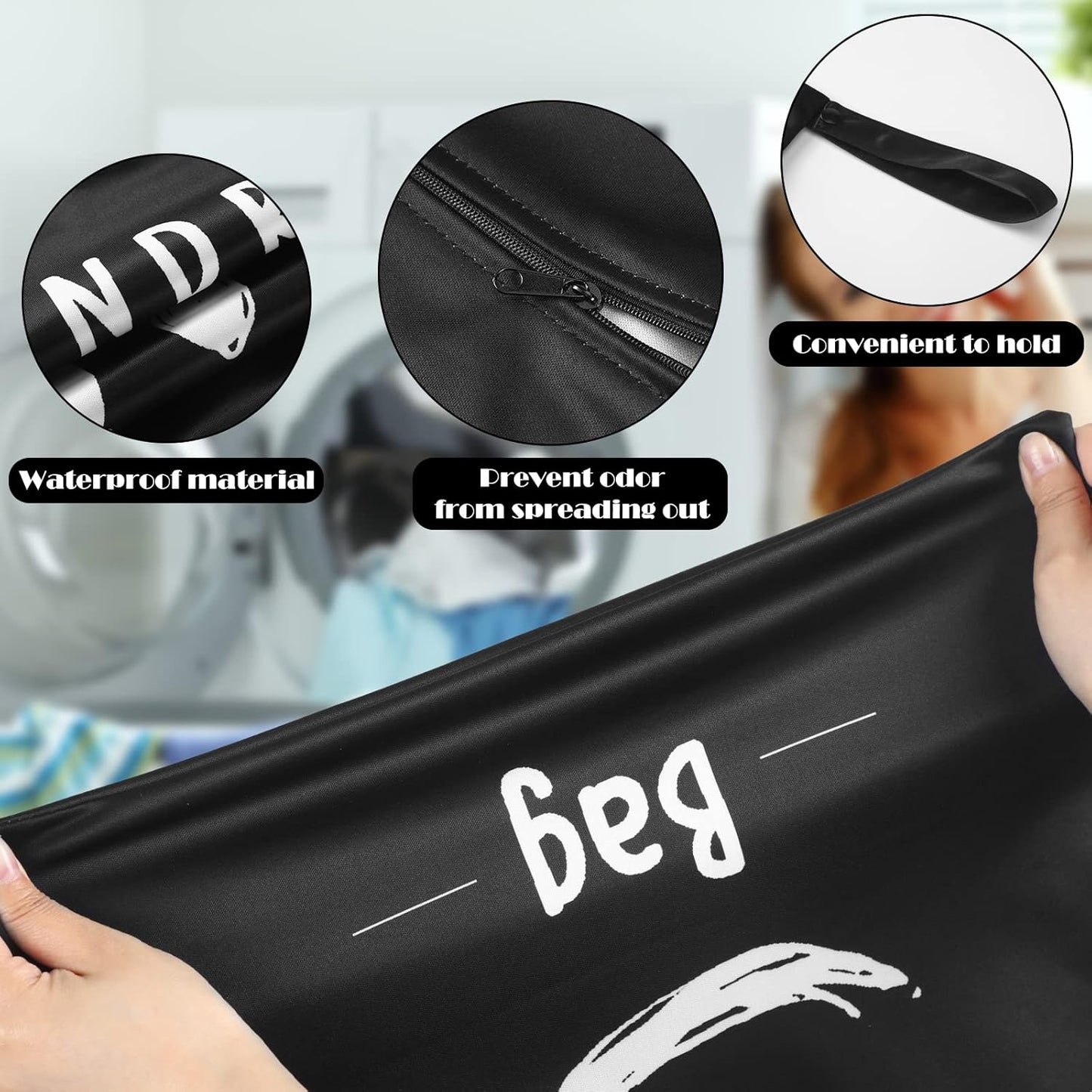 Shappy 2 Pcs Large Travel Laundry Bag Washable Waterproof Wet Dry Large Dirty Clothes Bag Bathing Workout(Cute Style)
