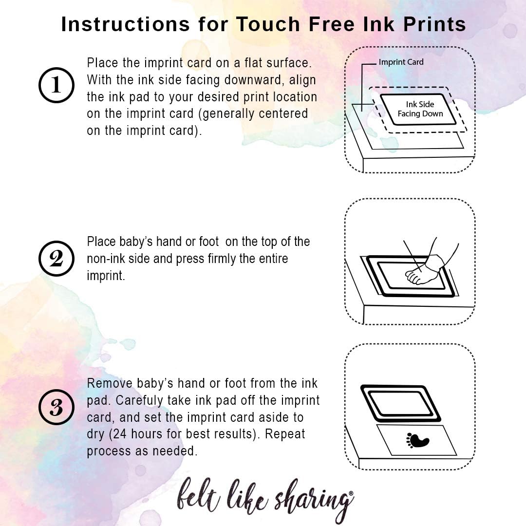 Felt Like Sharing My Tiny Prints Newborn Baby Handprint and Footprint Kit – Photo Keepsake Frame with Ink Pad for Baby Hand and Footprints – Great New Parent Present – 17” L x 9.5” H (Gray)