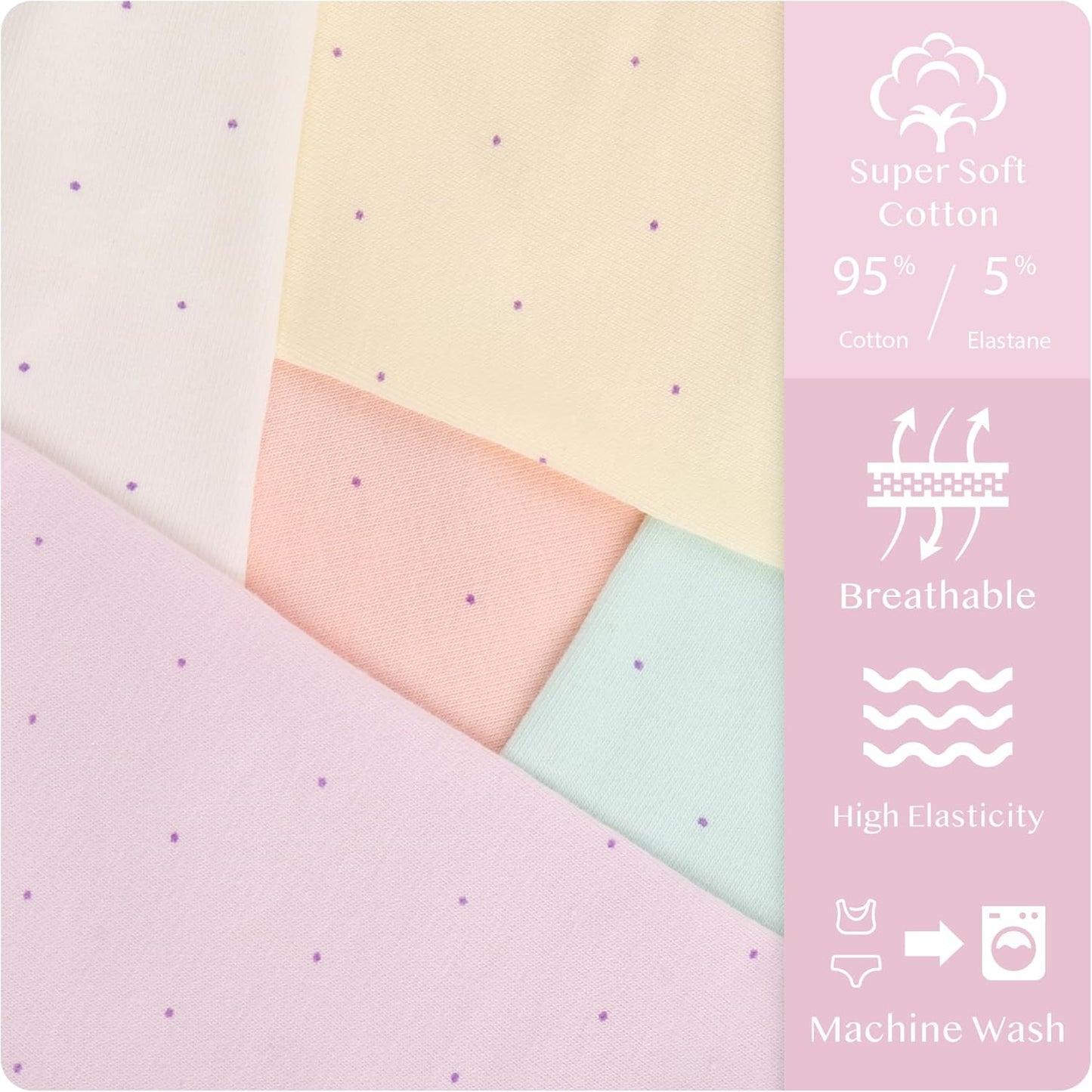 Donella Girls' Soft Cotton Underwear - Kids Bikini Brief Panties for Girls and Toddlers 5-Pack, Age: 2-15