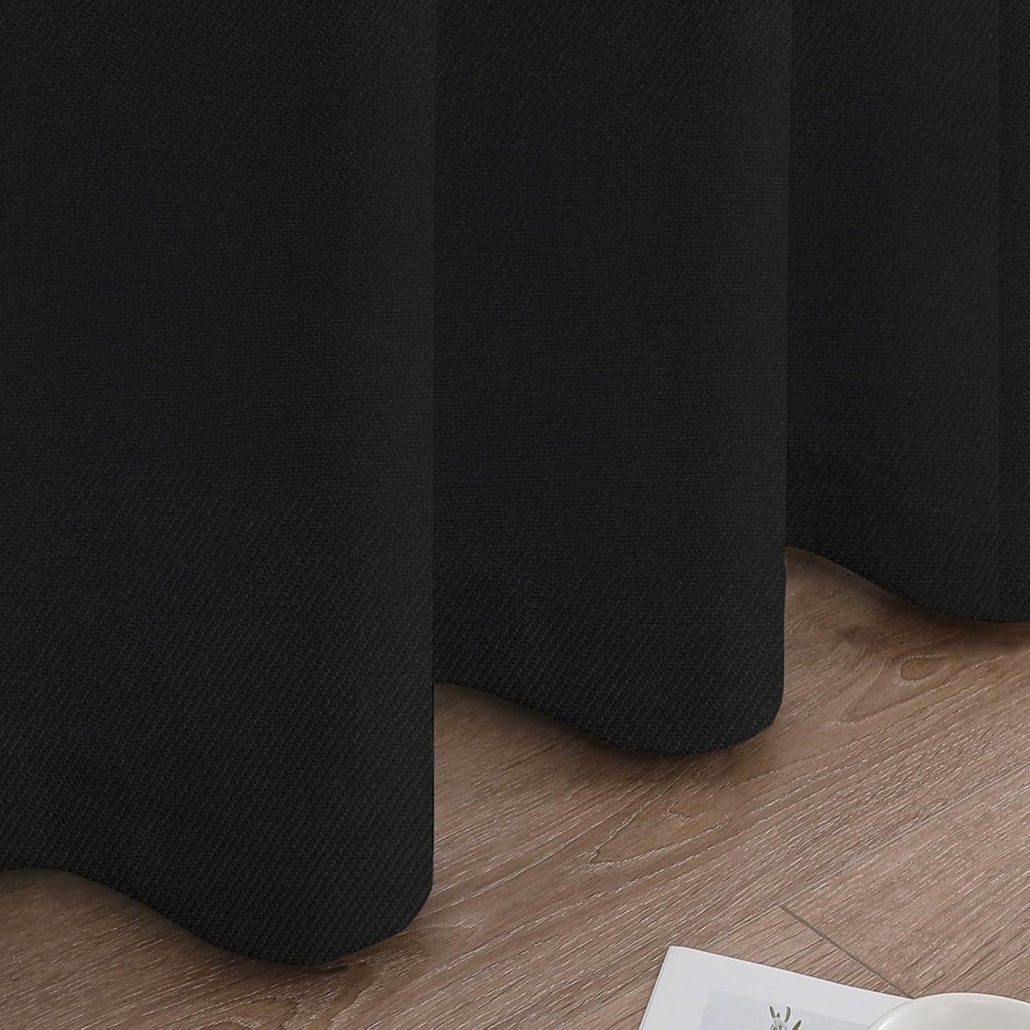 Joydeco 100% Blackout Curtains 108 Inches Long 2 Panels Set, Thermal Insulated Long Curtains& Drapes 2 Burg, Room Darkening Drapes for Bedroom Living Room Window (Black, W52 x L108 Inch)