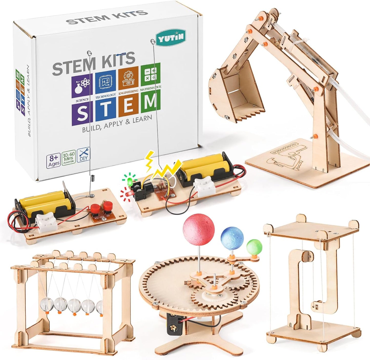 STEM Science Kits for Kids Ages 8-12 8-10, Wood Building Crafts Kits for Boys 6-8, STEM Toys for Boys Age 8-12 6 7 10 11 13 Years Old Gifts, Engineering Experiment Projects, 3D Wooden Puzzles 8-13