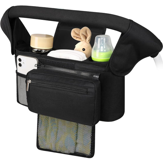 Accmor Universal Stroller Organizer with Insulated Cup Holder Detachable Phone Bag and Shoulder Strap,Stroller Bag Caddy Organizer Fits for Uppababy, Baby Jogger, Britax Strollers