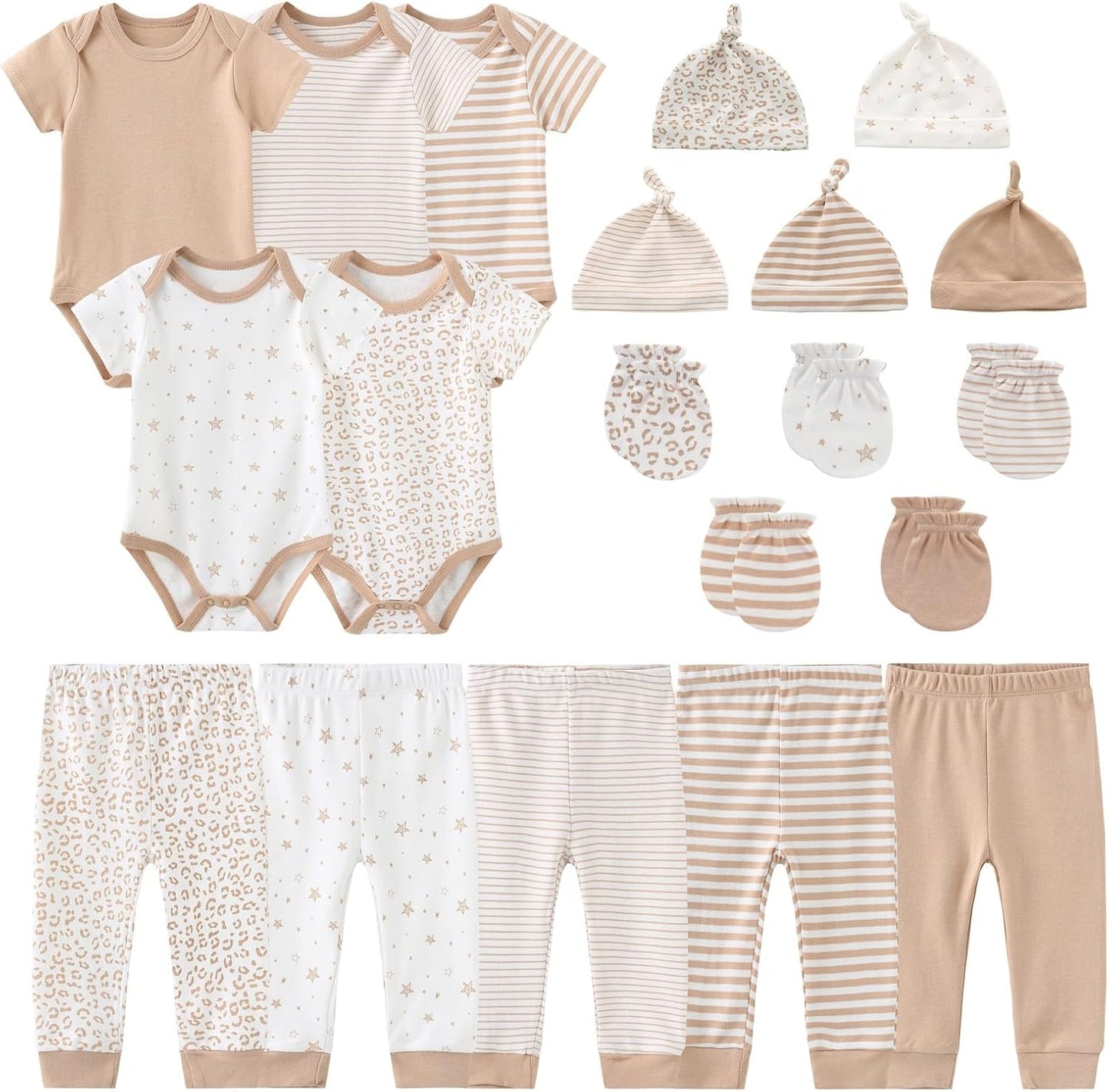 Unisex Baby Boy Girl Bodysuits Sets 20 Pack Cotton Casual New Born Clothes Comfort Infant Outfit Essentials