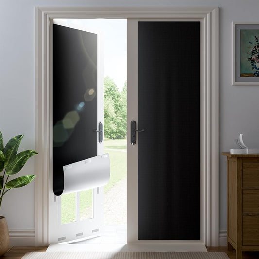26" W x 72" L 100% Portable Blackout Curtains, Total Darkness No-Drill Black Out Window Cover,Temporary Blackout Shades with Hook & Loop Tape, for Bedroom, Nursery, Dorm, Travel (Black)