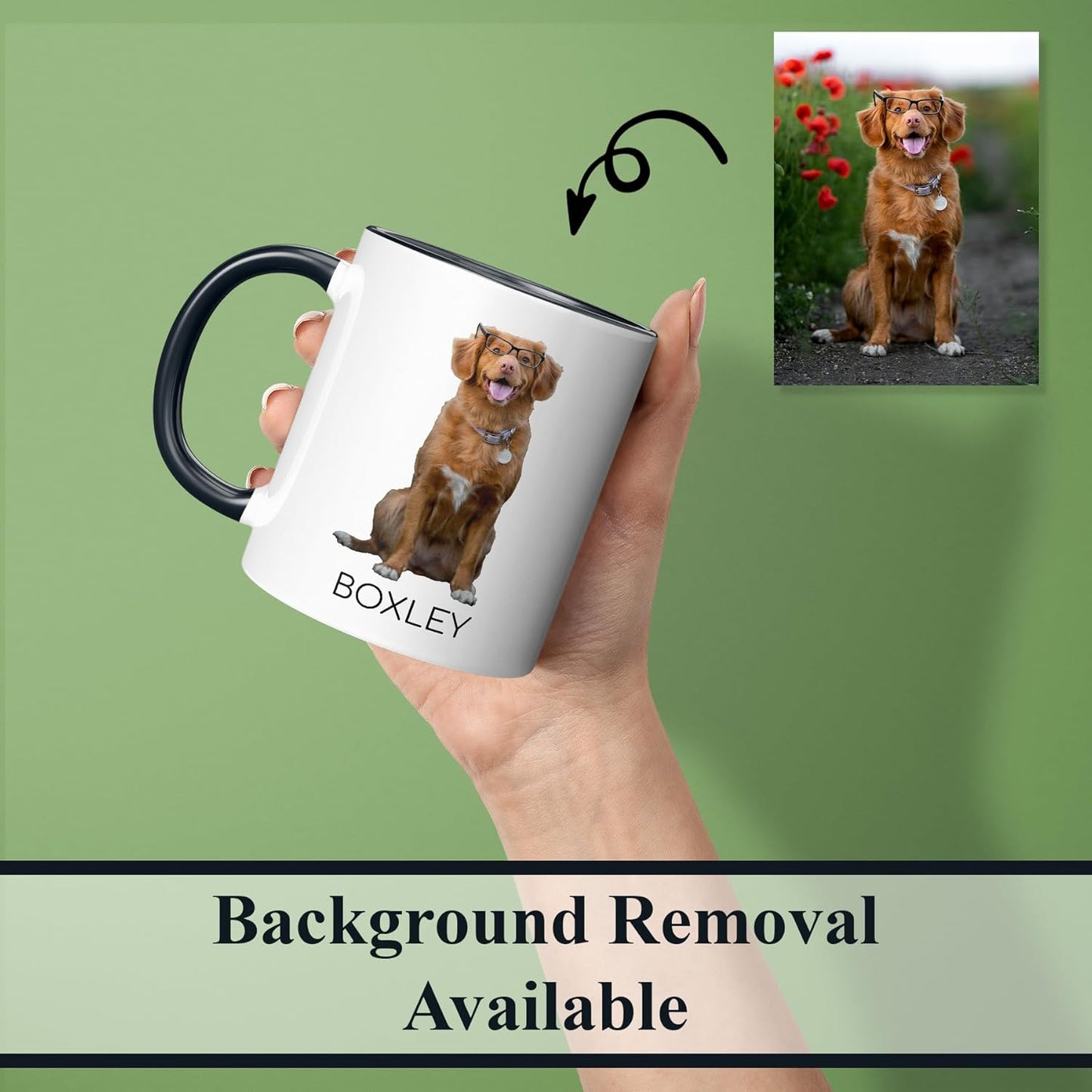 Personalized Coffee Mug, Custom Photo Text 11 Oz Ceramic Mug, Customized Picture Name Tea Cup, Unique Gift Idea, Taza Cafe Personalizadas Fotos, Cute Custom Gifts Mom Women Men, Father's Day, Black