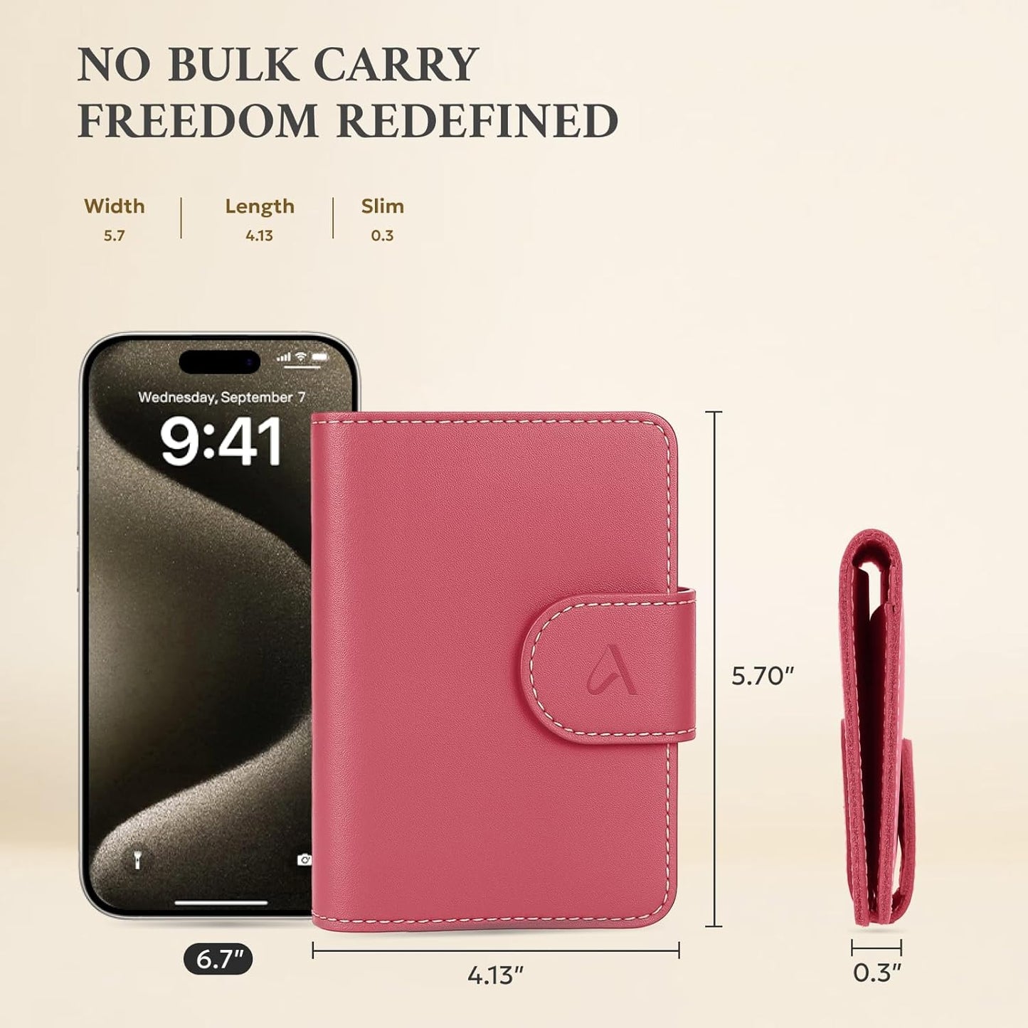 ALLIVE Rfid Passport Holder for Travel, Women, Rfid Passport Cover Wallet, Genuine Leather Passport Holder for Travel with AirTag Hidden, Airport Essentials, Travel Gifts (Rose Pink)