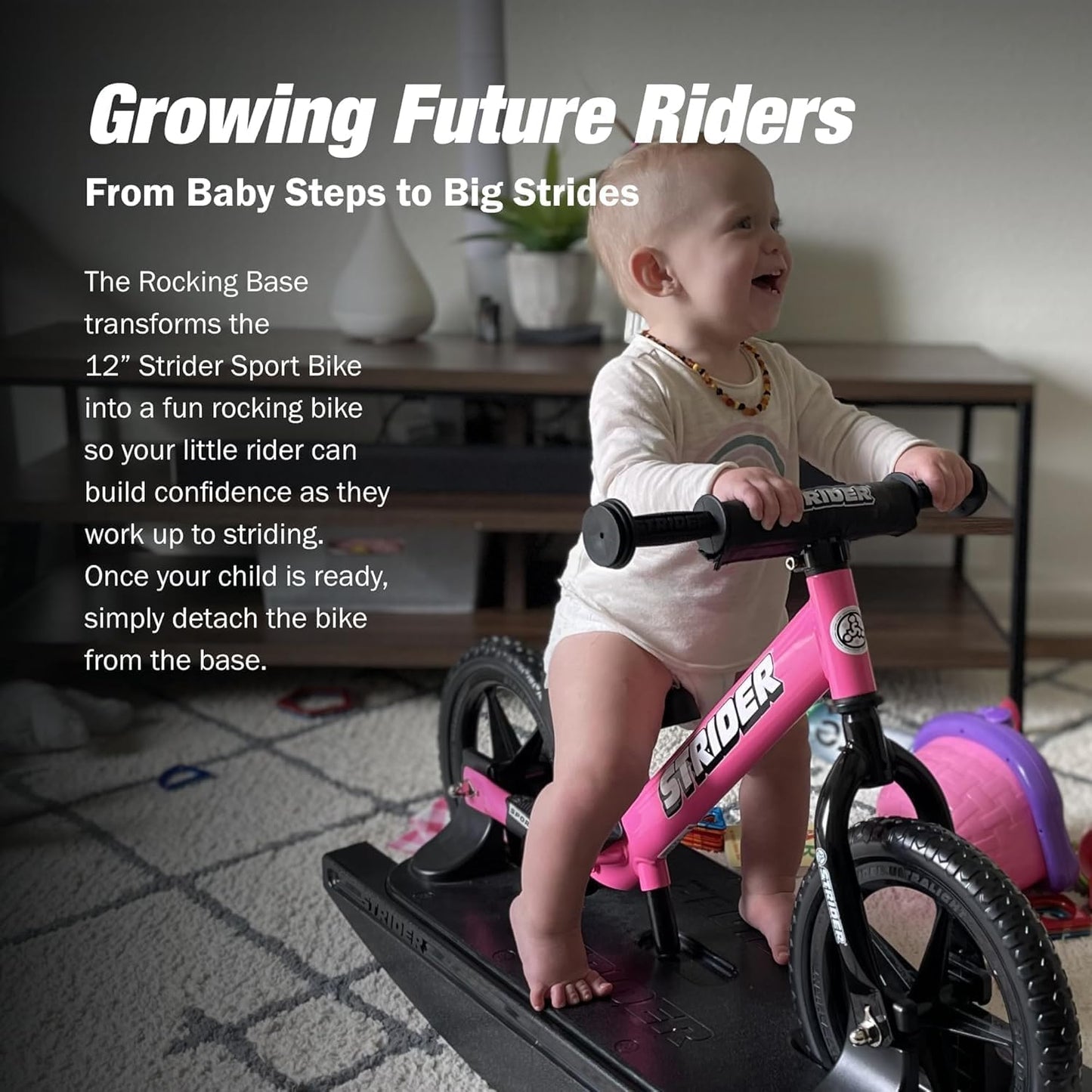 Strider 12” - Helps Teach Baby How to Ride a Balance Bicycle - for Kids 6 Months to 4 Years - Easy Assembly & Adjustments