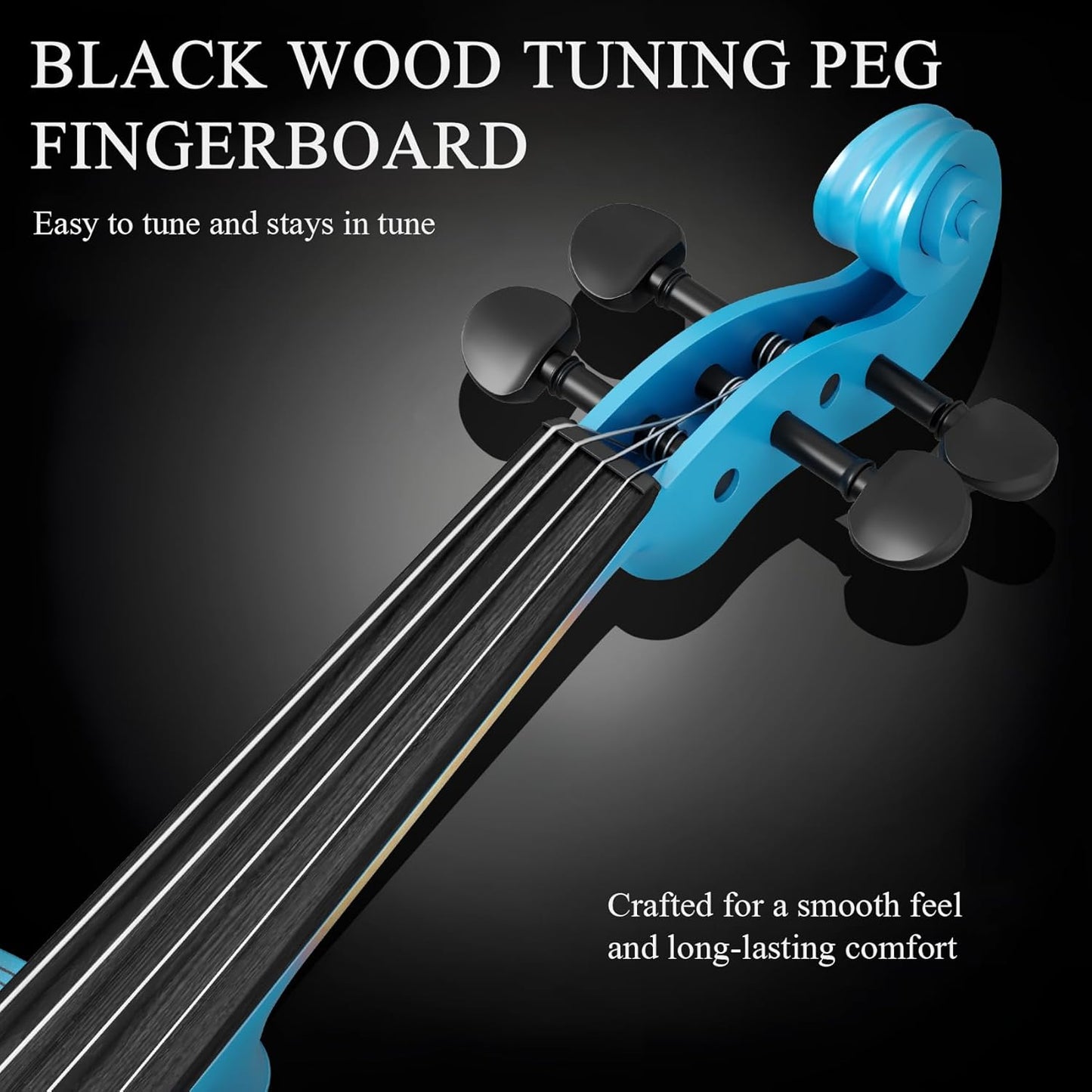 Beginner Violin 4/4, Full Size Violin for Adults, Teens, Student, Acoustic Fiddle Kit with Hard Case, Bow, Rosin, Bridge, Learners Age 12+ (Sky Blue)