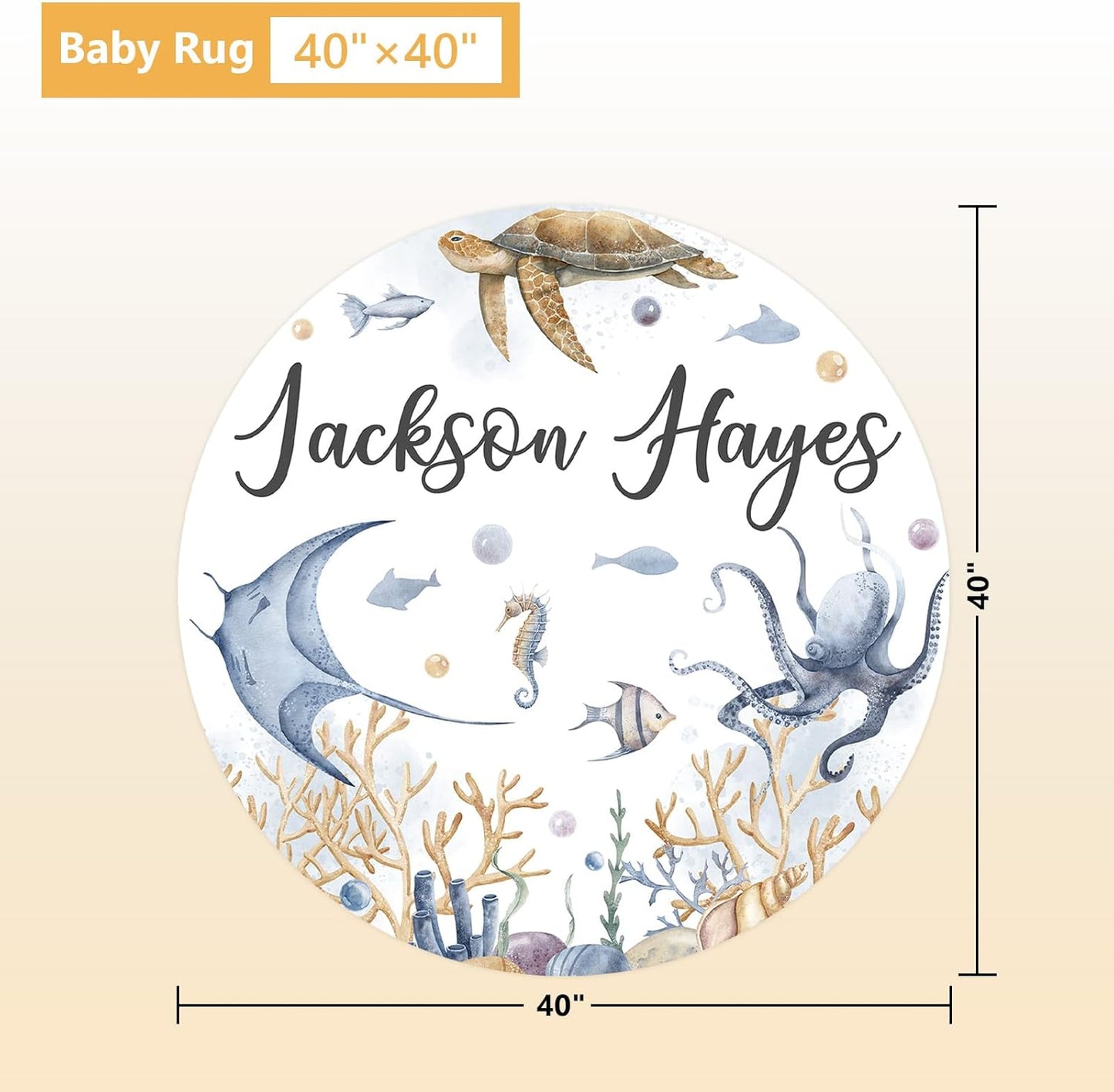 Custom Crib Bedding Set - 5 Pcs Customized Baby Crib Set with Name - Soft Double Layer Marine Animals Nursery Baby Bedding Set for Girls Boys - Personalized for Infant Toddler