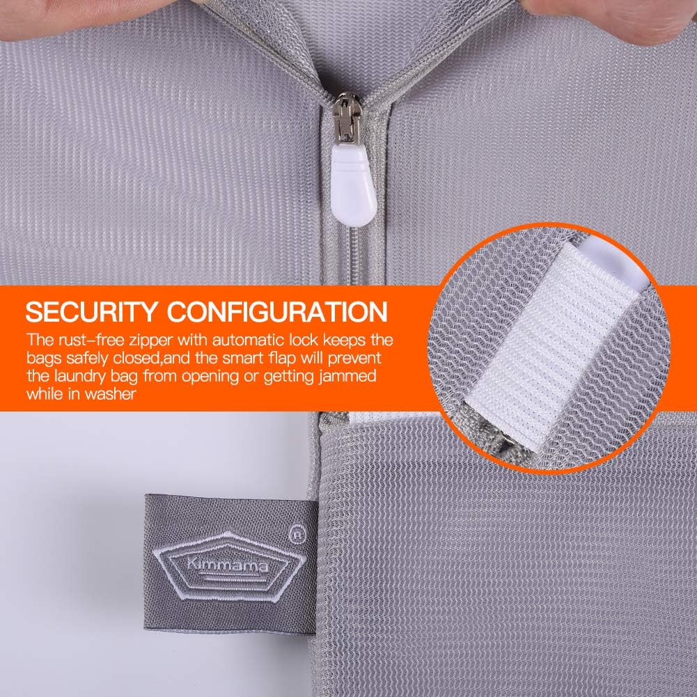 Kimmama Laundry Bag Mesh Wash Bags, Washing Machine Wash Bag, Net Washer Sack with Zipper, Dryer Pouch for Cleaning and Drying Cloths, Garment, Delicates, lingerie, Suit, Bra, Pant, Sock, Small Toys