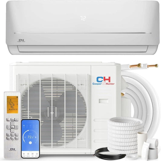 Cooper & Hunter 6,000 BTU 115V Single Zone Wall Mount Ductless Mini Split Air Conditioner & Heat Pump – 21.5 SEER2 – 16FT Installation Kit – R-410A Refrigerant Pre-Charged – Inverter