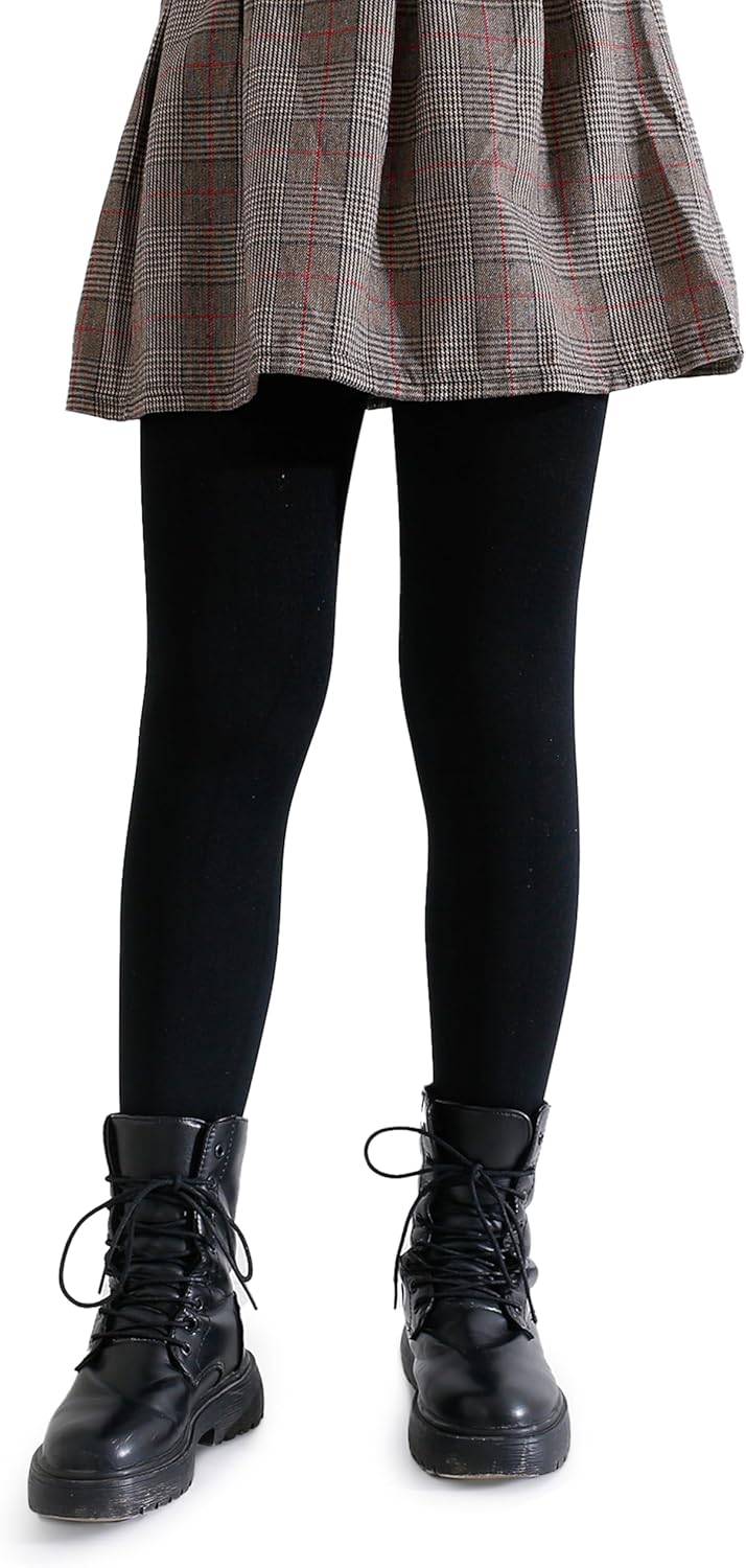 Pareberry Girl's Winter Fleece Lined Thick Microfiber Soft Tights for Kids Age 3-14