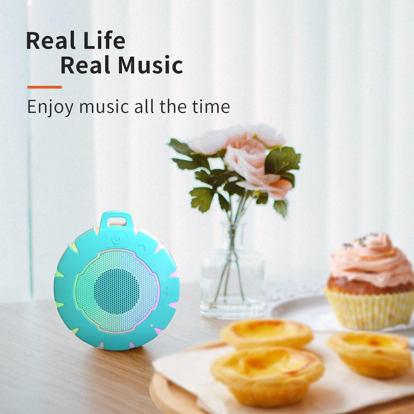 HEYSONG Waterproof Shower Bluetooth Speaker, Durable & Portable with Clear Sound, Ideal for Shower, Pool, Beach & Kayaking – Great Gift for Girls, Women & Men