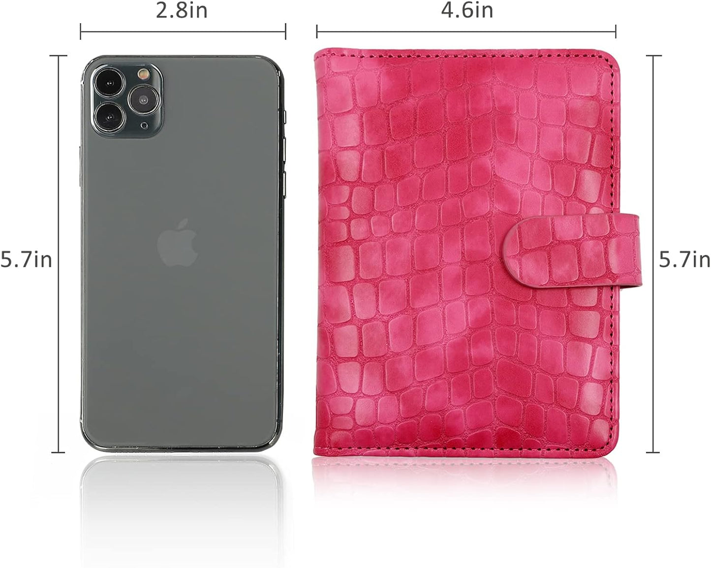 Melsbrinna Unisex Adult Travel Wallet, RFID Protected, Pink Faux Leather Passport Cover with 6 Compartments and 4 Card Slots