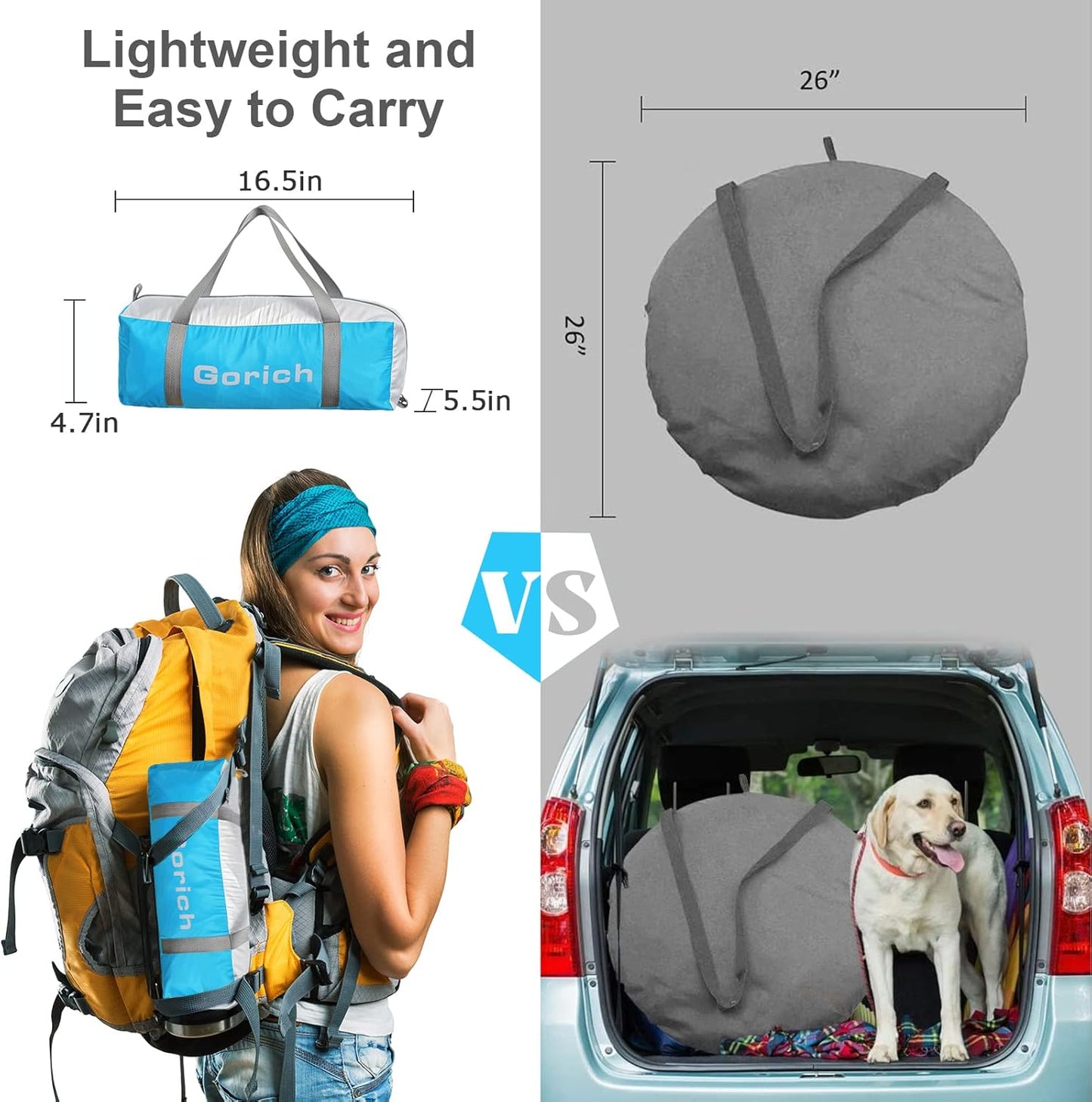 Gorich Beach Tent Sun Shelter for 3/4-5/6-7/8-10 Person with UPF 50＋ UV Protection, Lightweight & Easy Setup Beach Shade Canopy, Portable Beach Shade Tent Beach Cabana