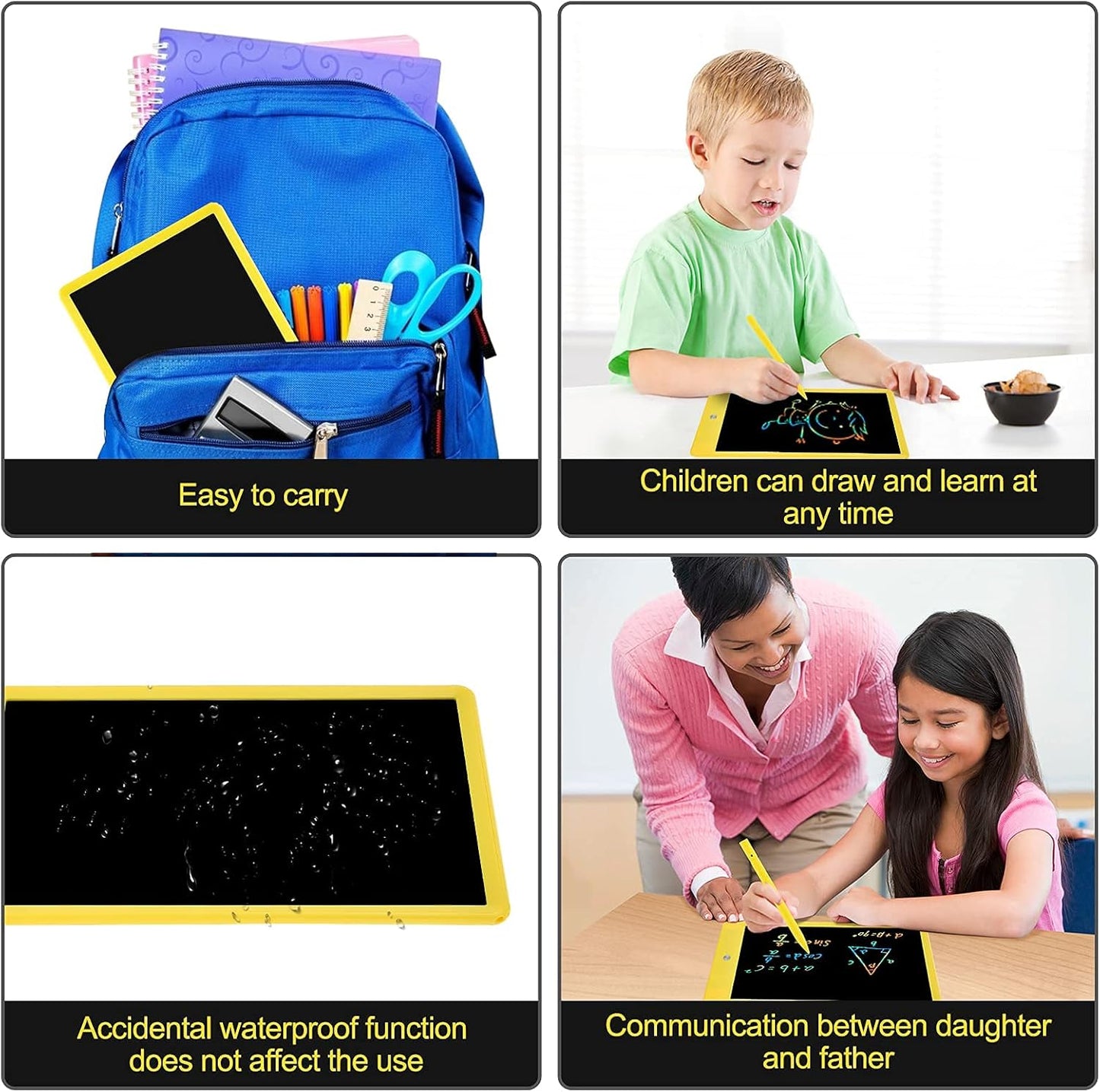 Sketch Pads for Drawing Kids, LEYAOYAO LCD Writing Tablet with Protect Bag Etch a Pads,Colourful Screen Draw Pad Draw Board,Birthday Gifts for 3 4 5 6 Year Old Girls(Yellow,10-Inch)