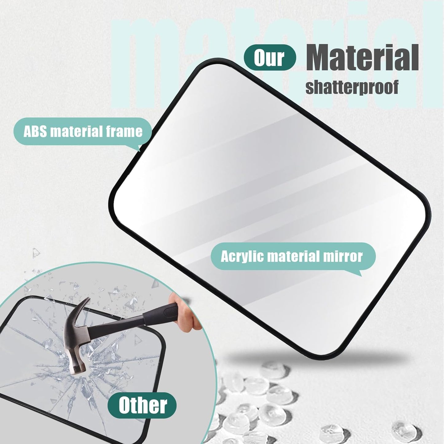 Baby Car Mirror, Universal Fit, Headrest Mount, Shatterproof, Stable, Easy Install, Compatible with Most Cars & SUVs