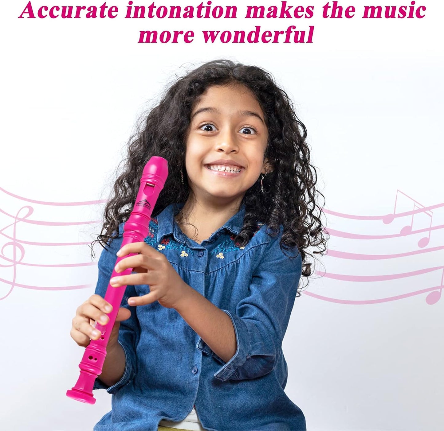 Eastrock Recorder Instrument German Style Soprano Recorder 3 Pieces for Beginners with Cleaning Rod, Fingering Chart, Packing Bag, Thumb Rest