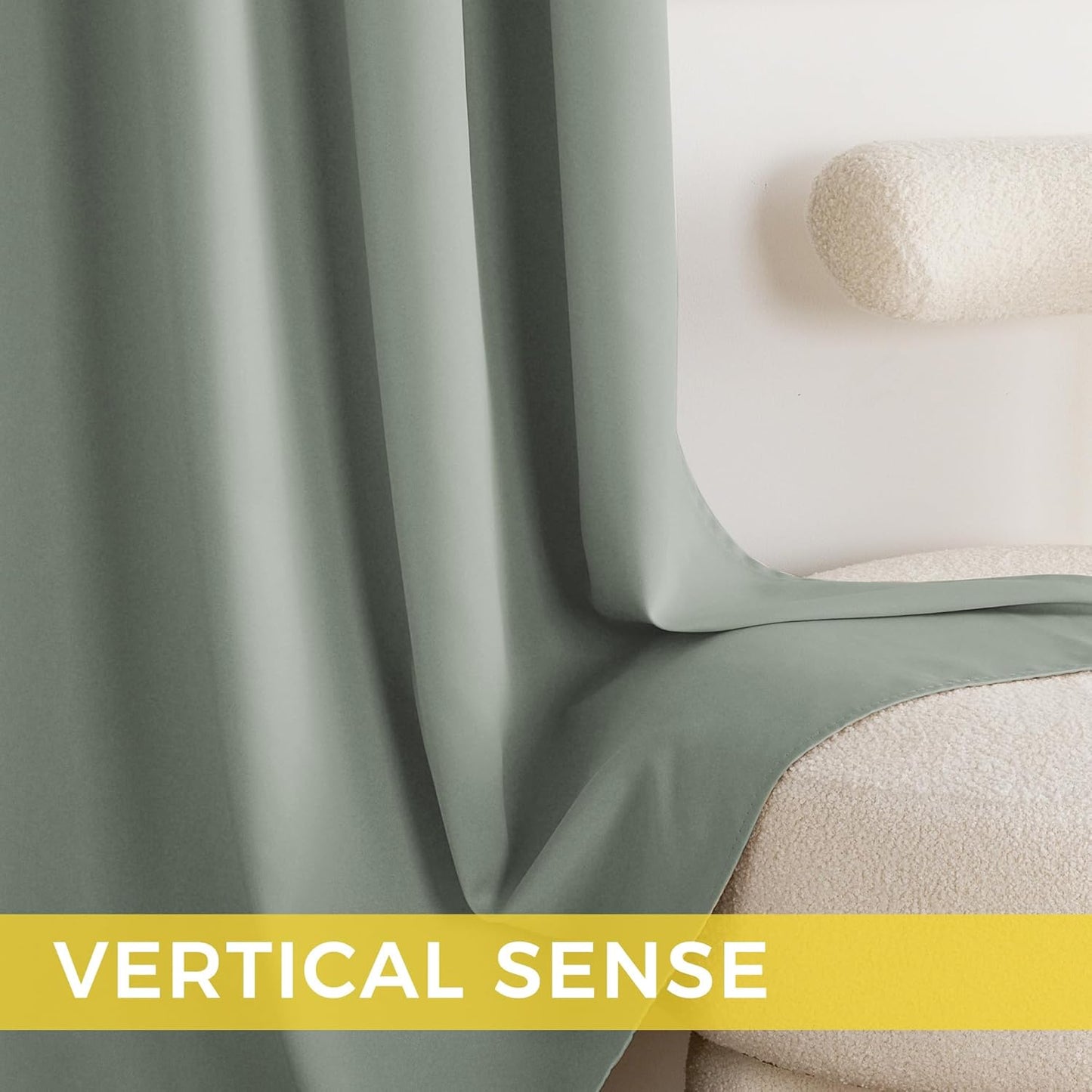 NICETOWN Sage Green Room Darkening Curtains 84 inches Long, Thermal Insulated Grommet Curtains, Chic Blackout Shades for Living Room, Bedroom, Patio, Window, Laundry - Stylish, 2 Panels, W52