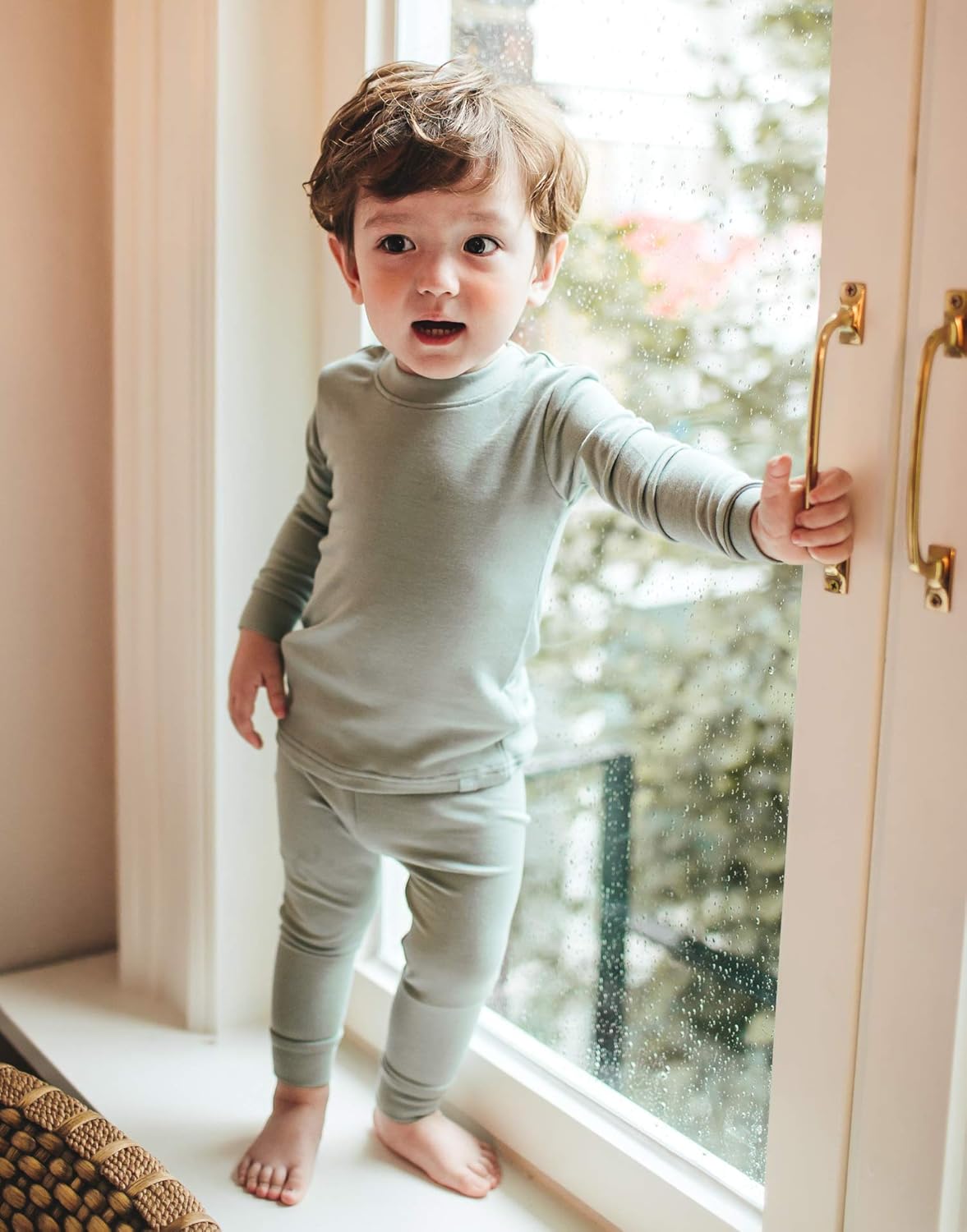 VAENAIT 6M-12Y Toddler Toddler Kids Toddler Girls Boys Soft Comfy Modal Tencel Solid Raglan Sleepwear Pajamas Pjs 2pcs Set