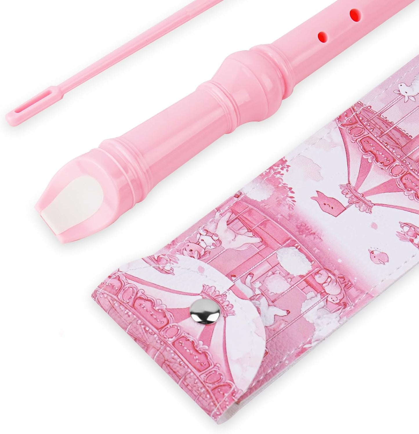 Recorder Instrument for Beginner Kids Adults,8-Hole Soprano Descant Recorder Music Flute with with Cleaning Rod & Leather Case For School Student Home Entertainment(2-Trojans）