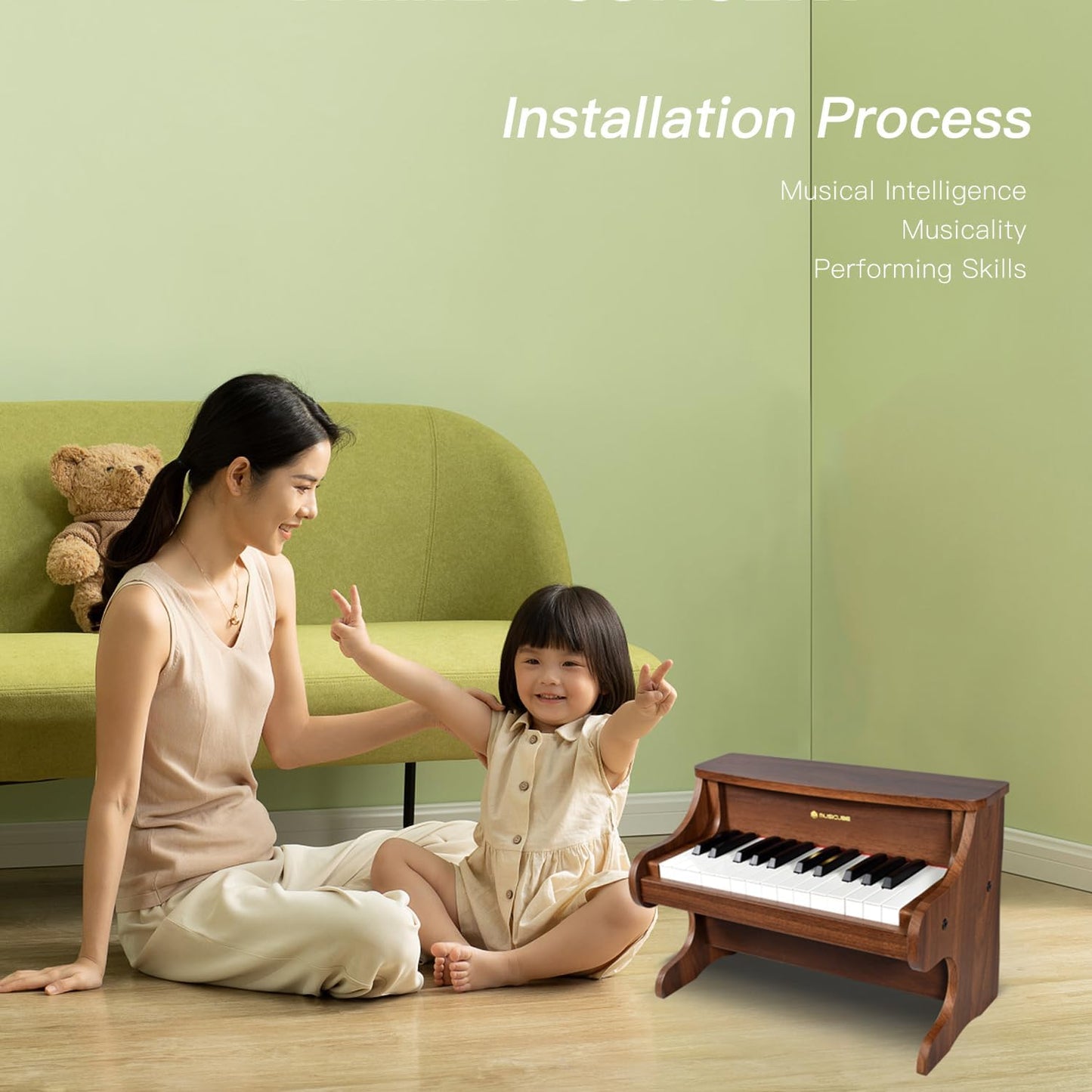 MUSICUBE Kids Piano Keyboard 25 Keys Digital Piano for 3-7 Years Old Beginner Girls Boys First Mini Piano Toys Educational Musical Instrument Gift Choice (Range: C4-C6)